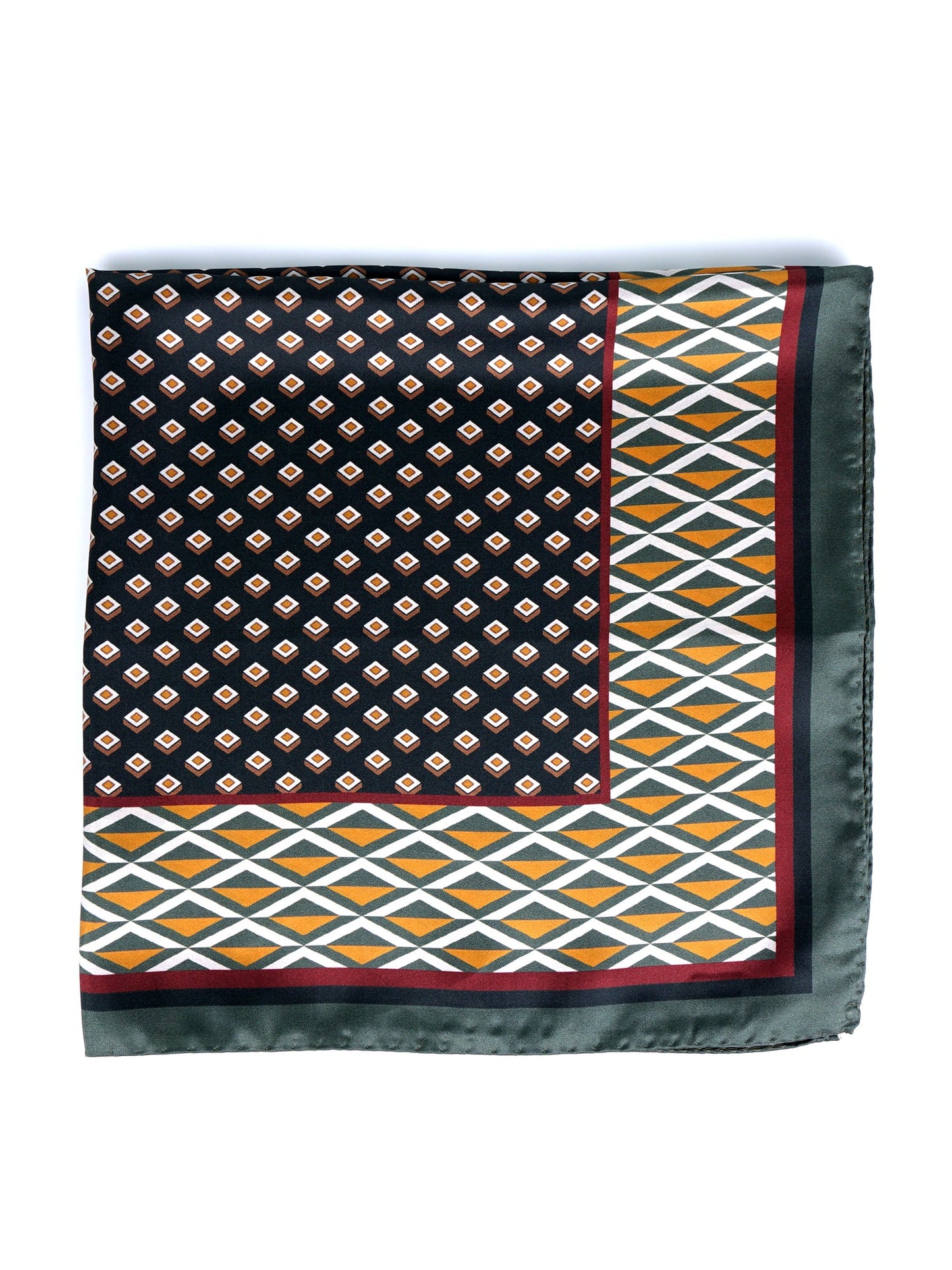 Green 70x70cm Printed Silk Scarf GOLDIE