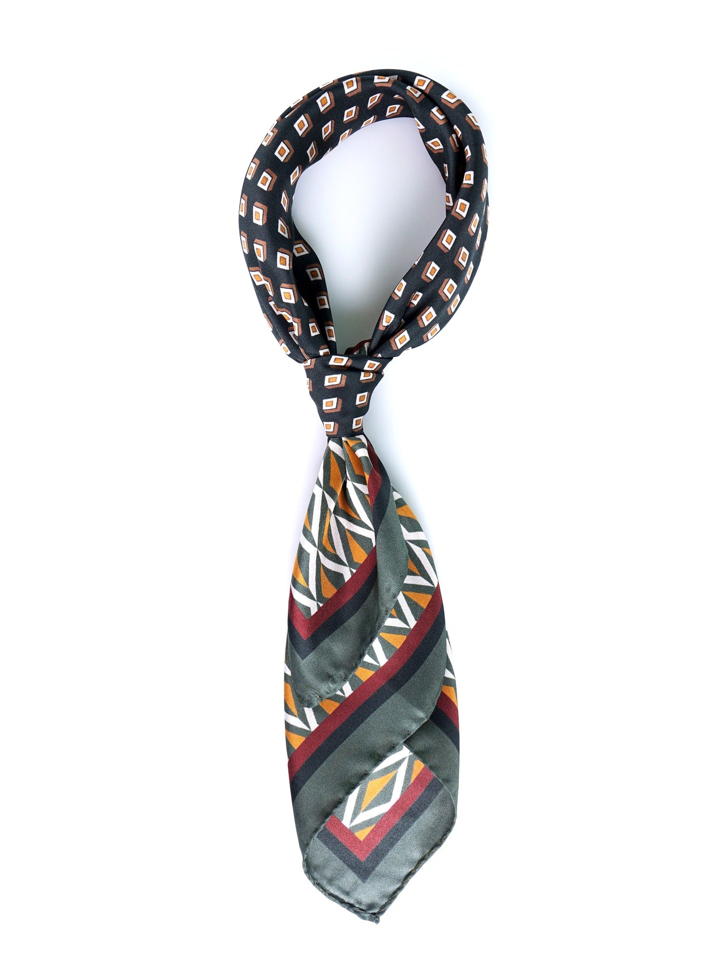 Green 70x70cm Printed Silk Scarf GOLDIE