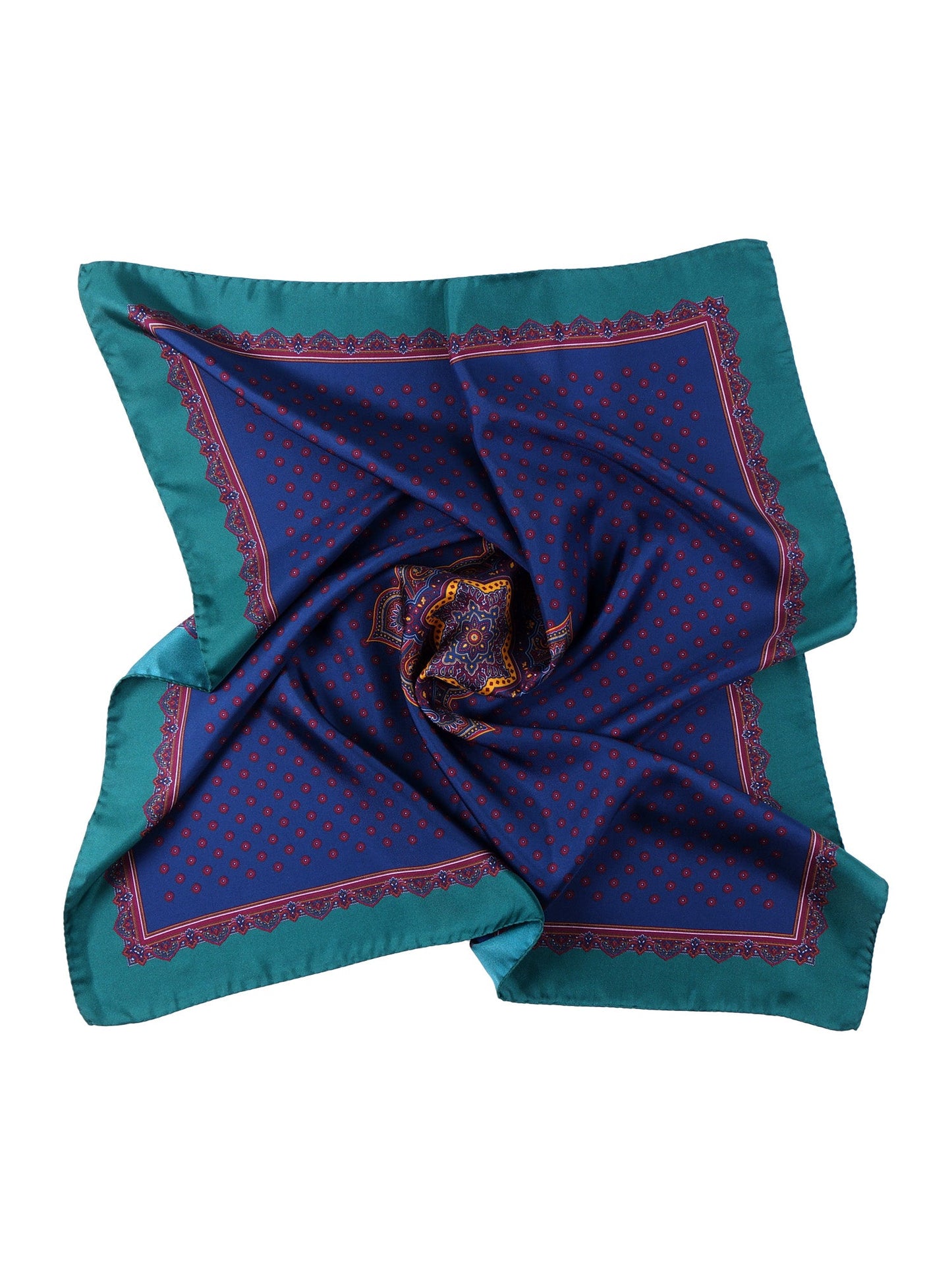 Blue Silk Printed Scarf 70x70cm MELIER