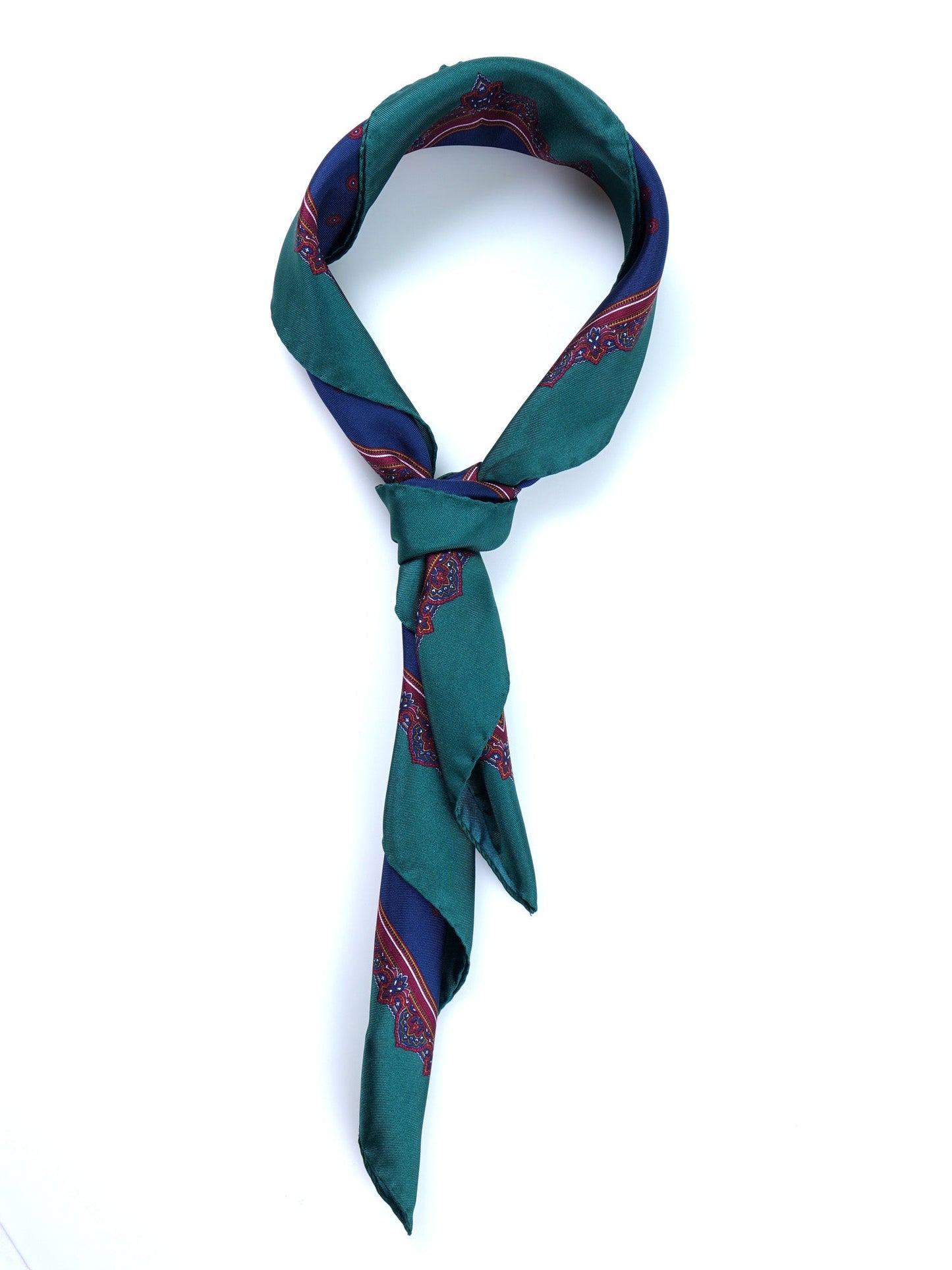 Blue Silk Printed Scarf 70x70cm MELIER