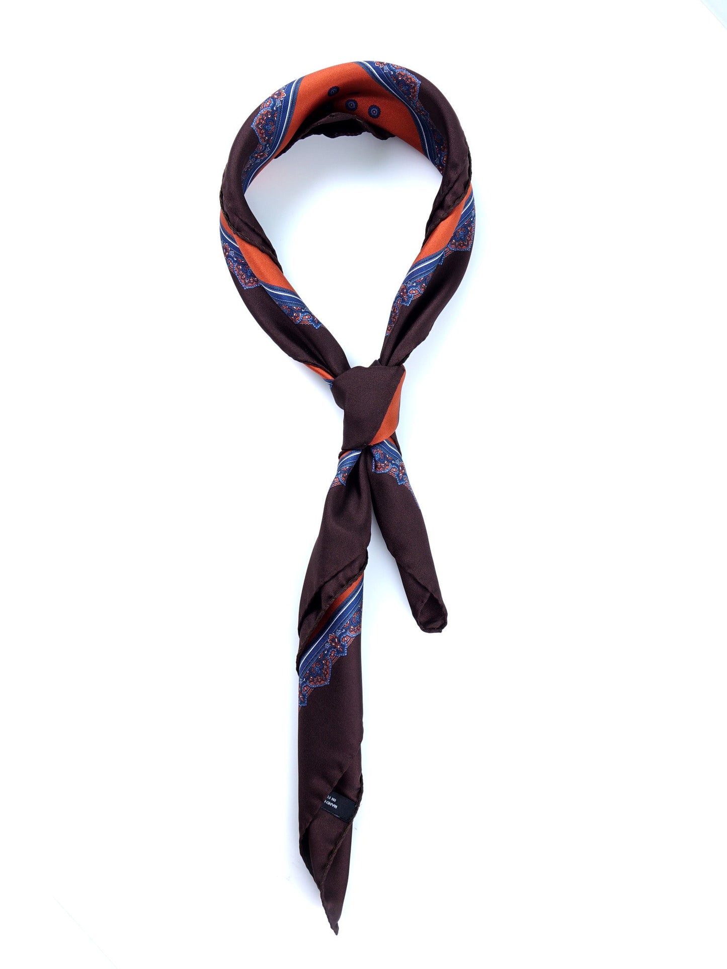 Orange Silk Scarf 70x70cm Printed MELIER