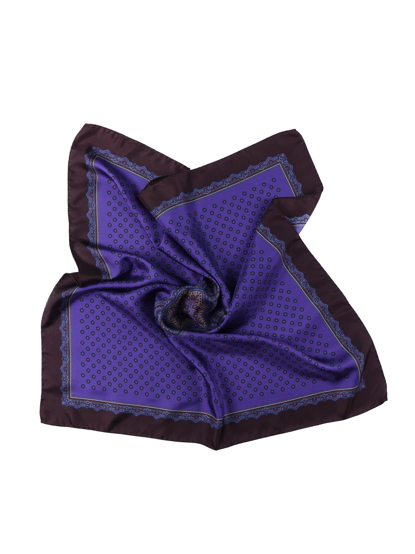 Purple Silk Scarf 70x70cm Printed MELIER
