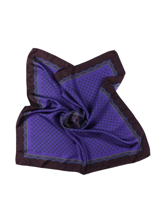 Purple Silk Scarf 70x70cm Printed MELIER
