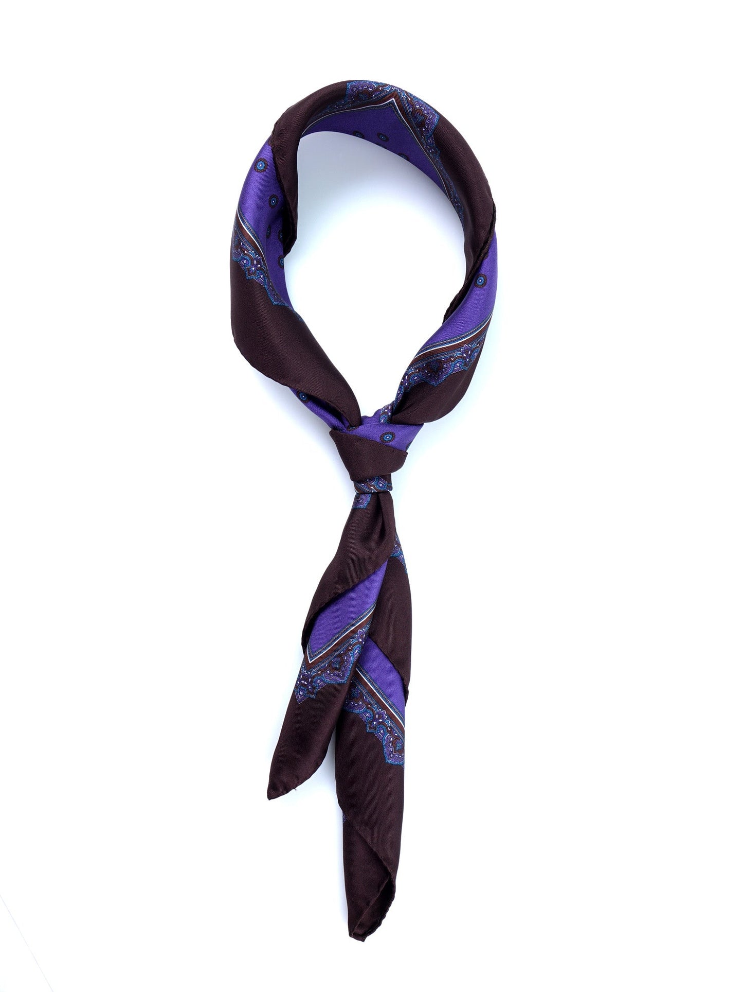 Purple Silk Scarf 70x70cm Printed MELIER