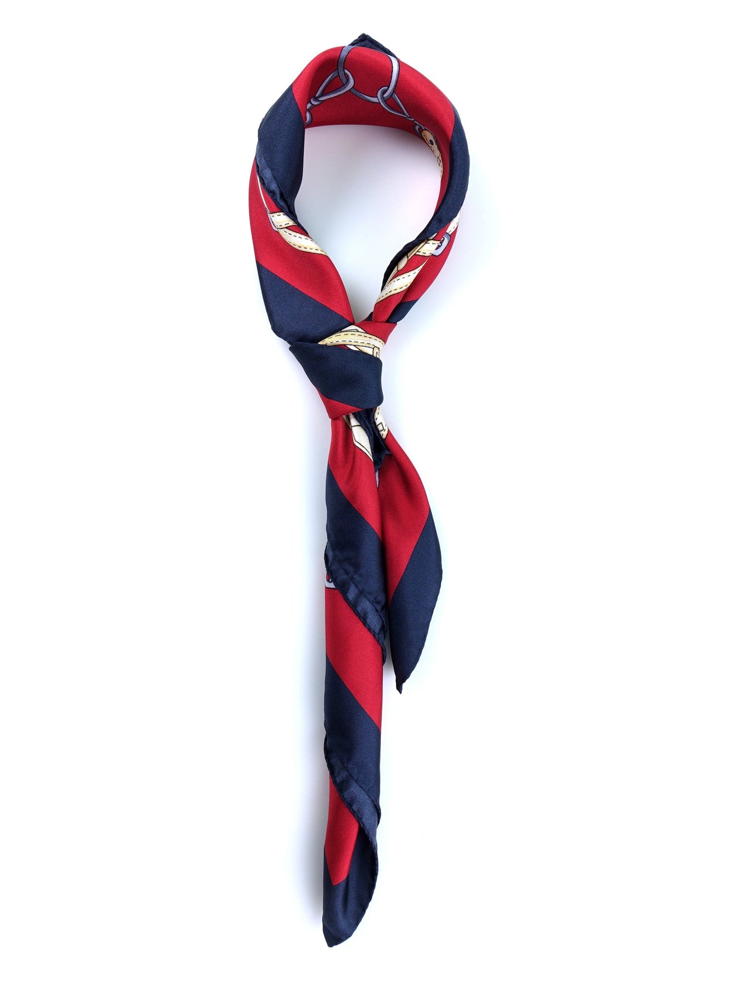 Red Silk Printed Scarf 70x70cm REINS