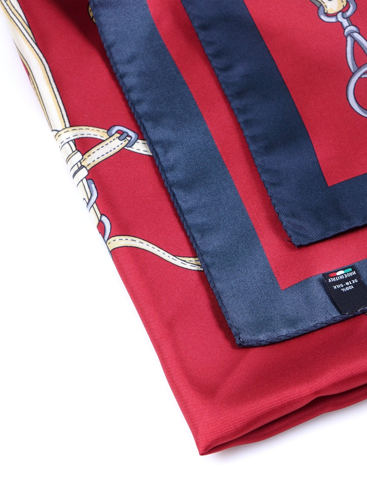 Red Silk Printed Scarf 70x70cm REINS
