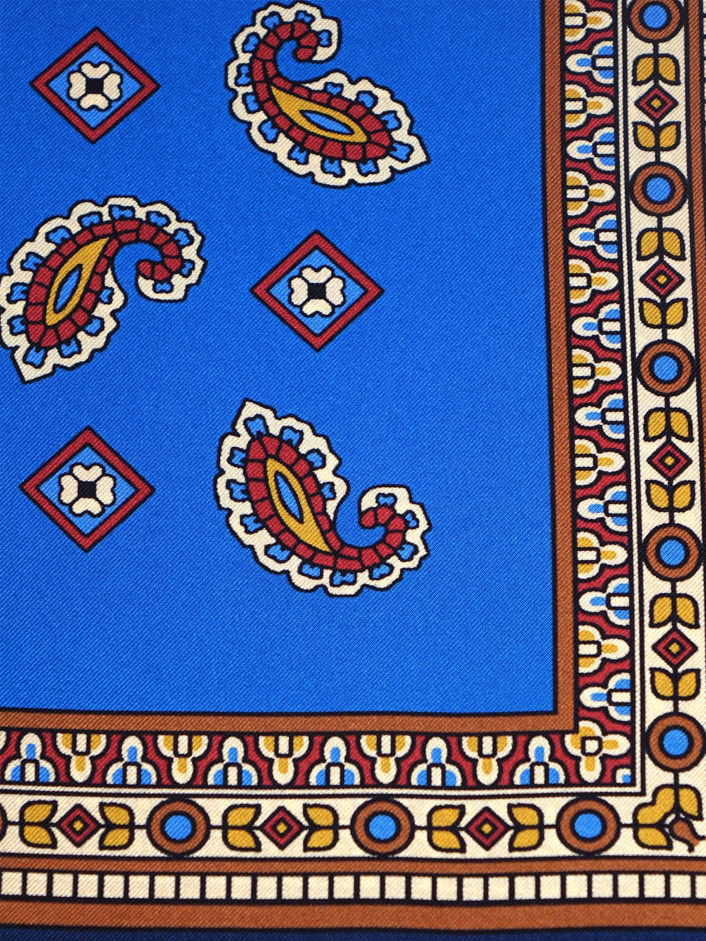 Electric Blue Silk Printed Scarf 70x70cm FALENA