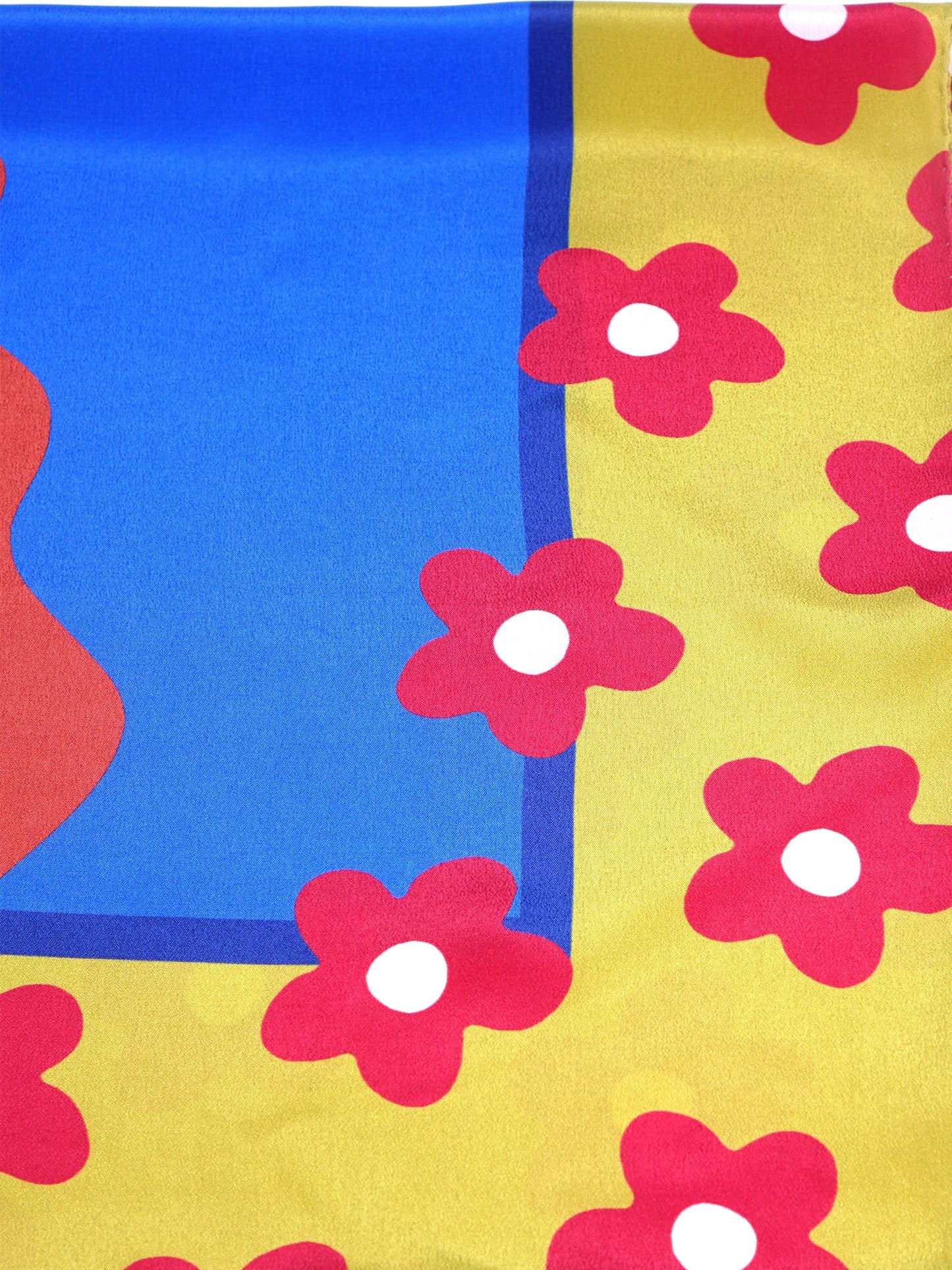 Yellow scarf 70x70cm in crepe printed silk LADY