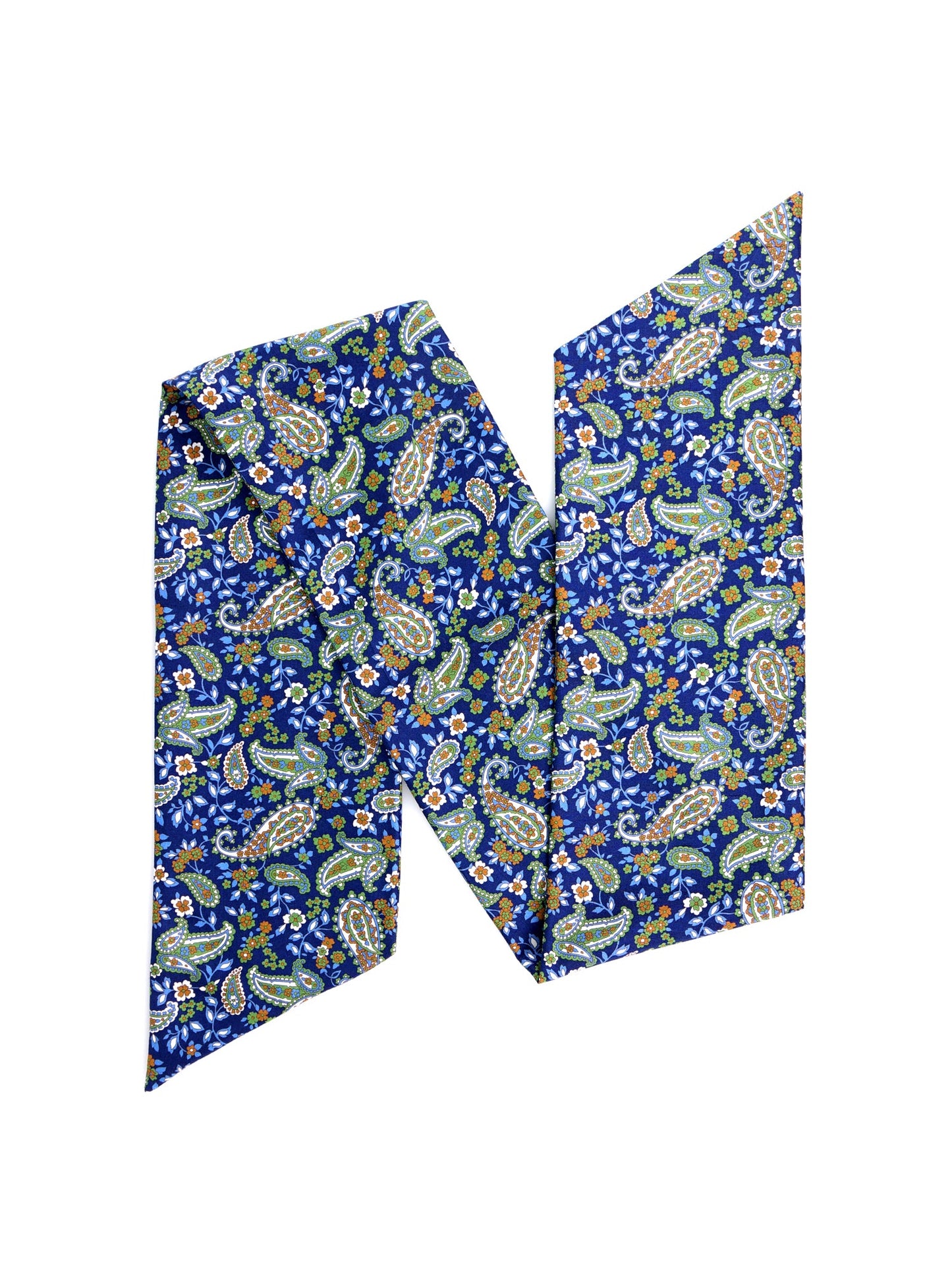 ABYSS blue panama silk twilly foulard