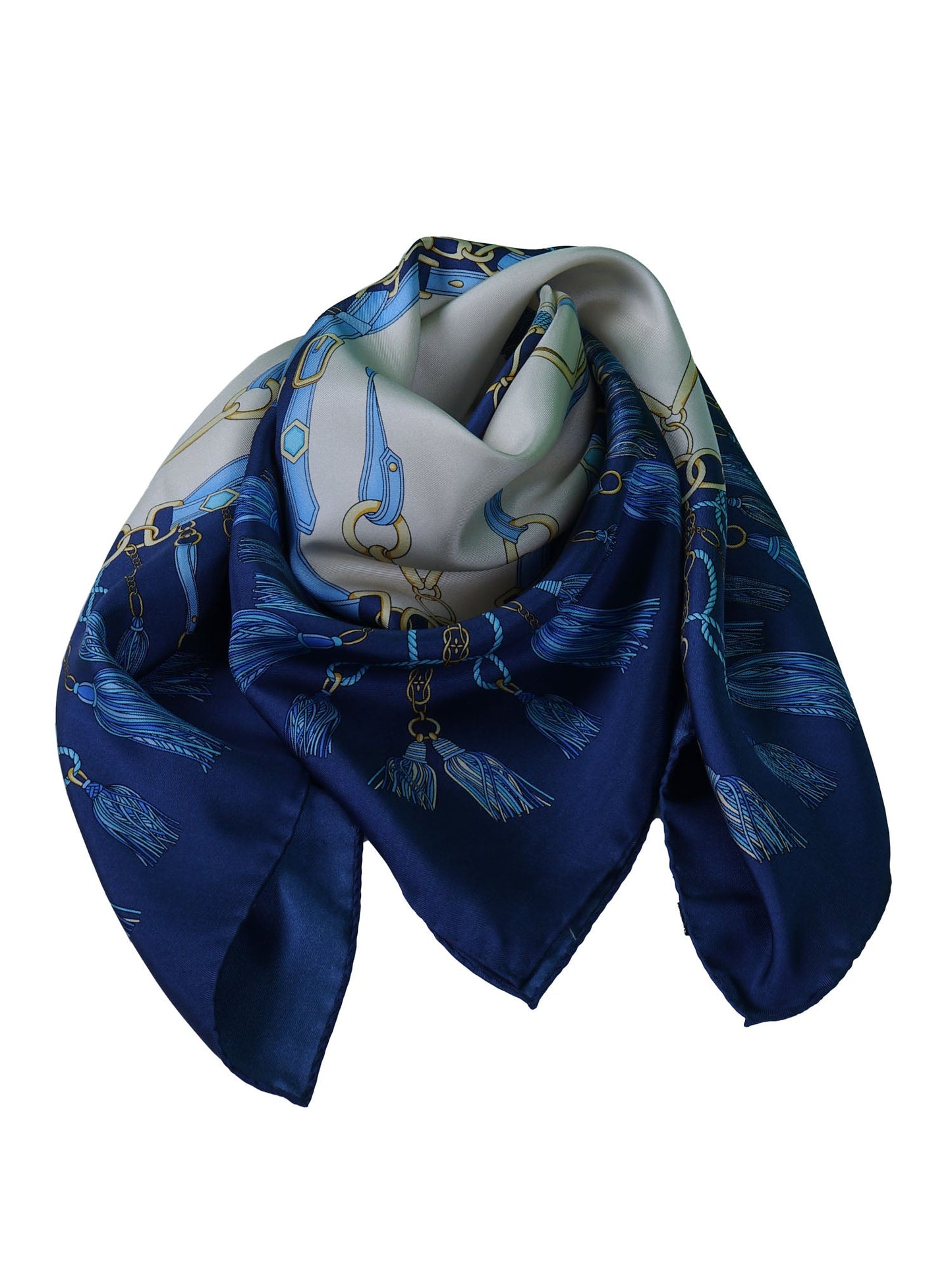 Silk foulard with Ivory Background printed CORDIN