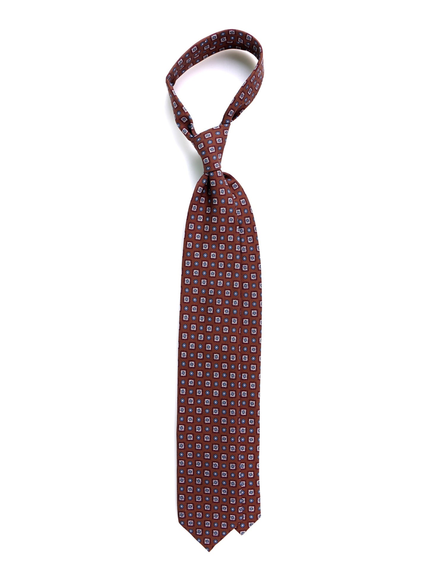 Brown GIANGY 3-fold madder silk tie