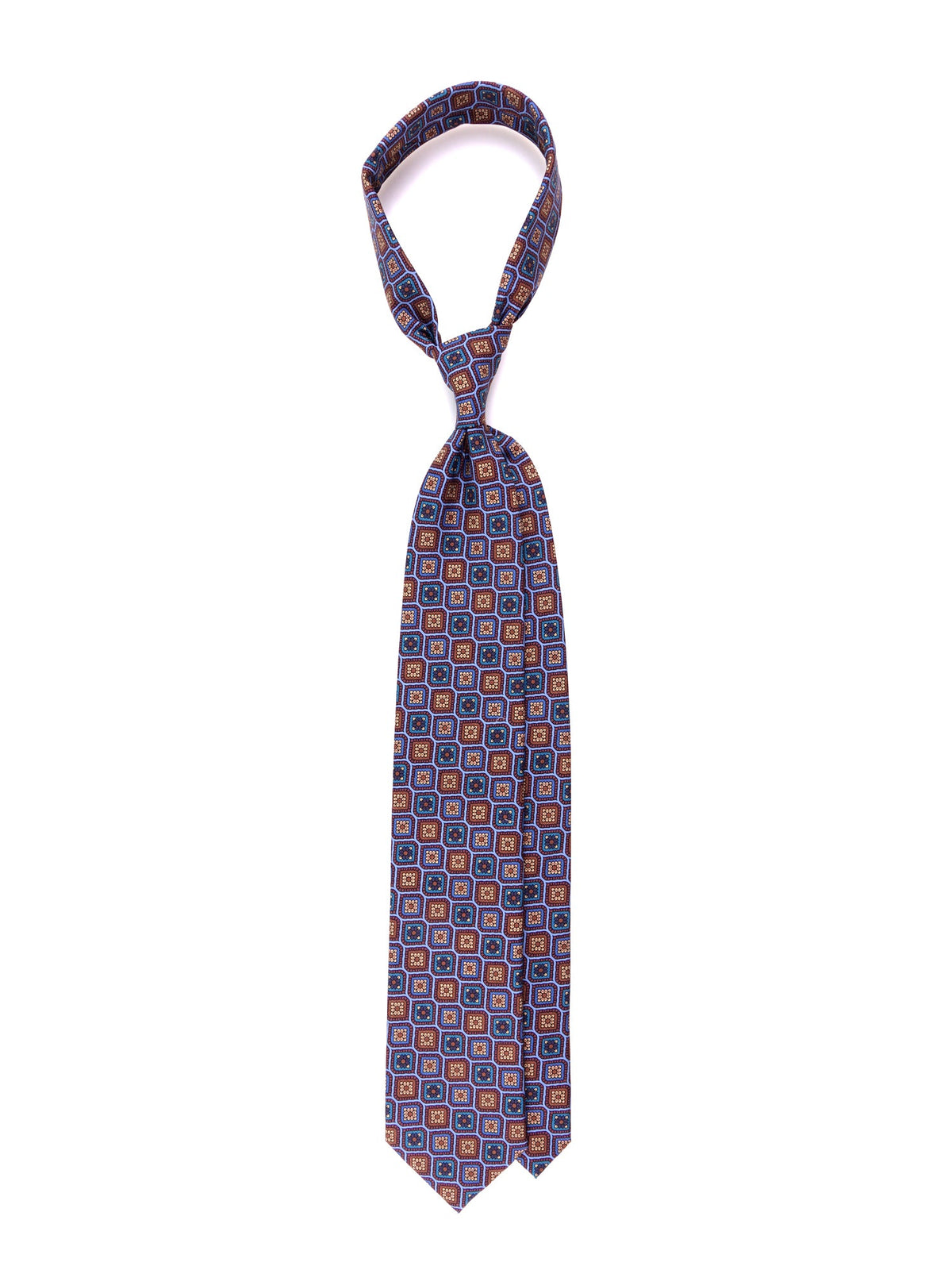 Light blue 3-fold HAL tie in madder silk