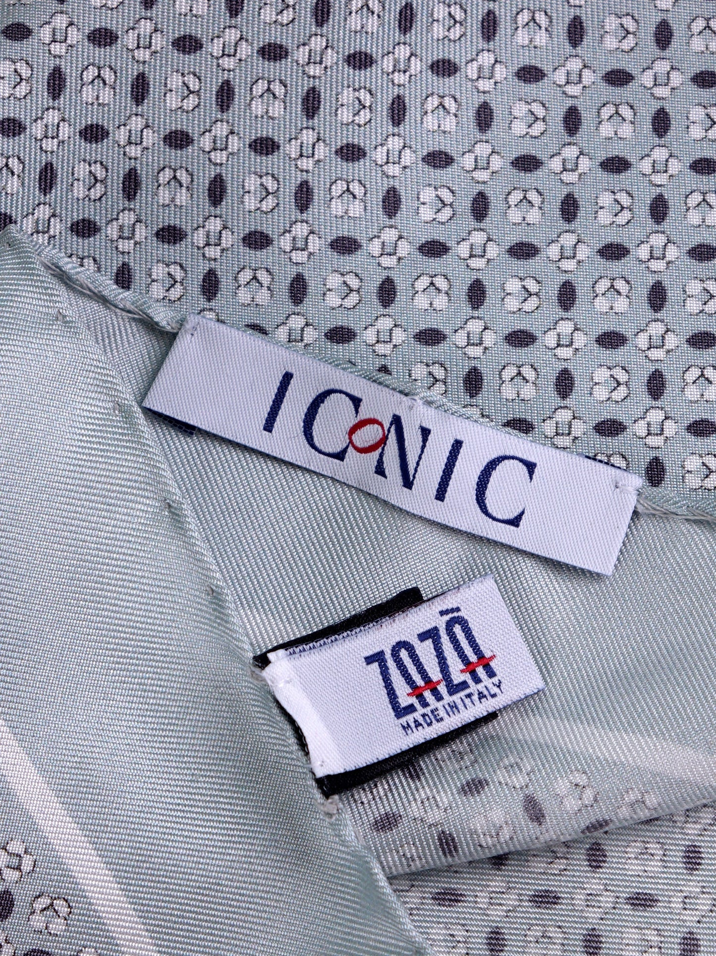 Grey printed silk pocket square KAREN