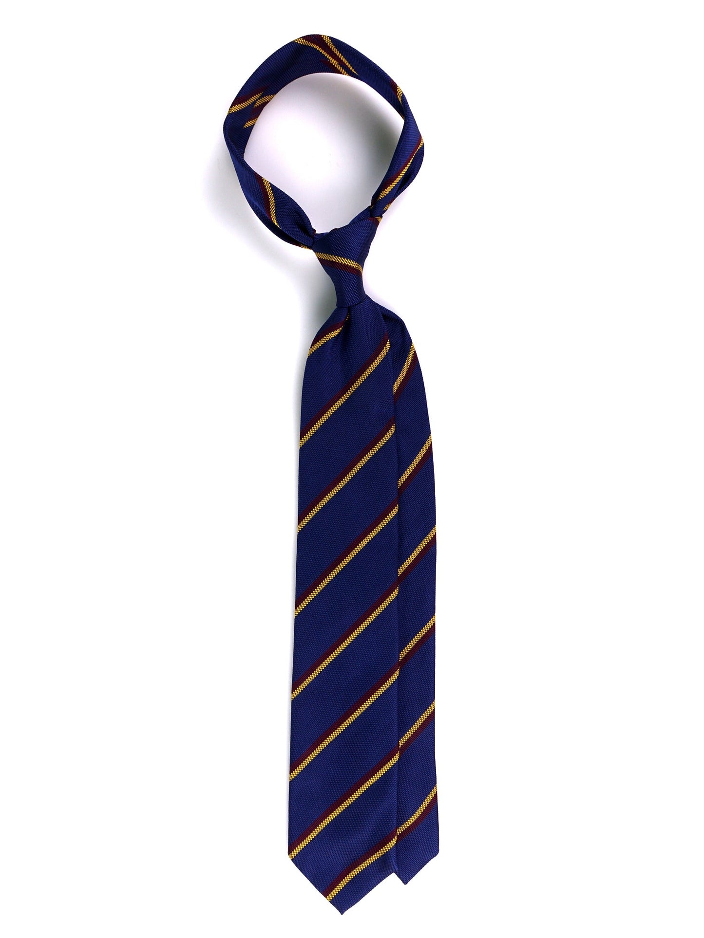 KENT 3-fold tie in blue jacquard silk