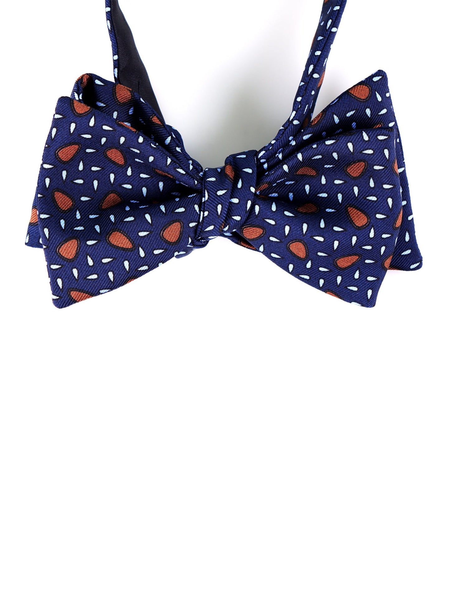 LISETA Self-tie Bow Tie in Blue Printed English Silk