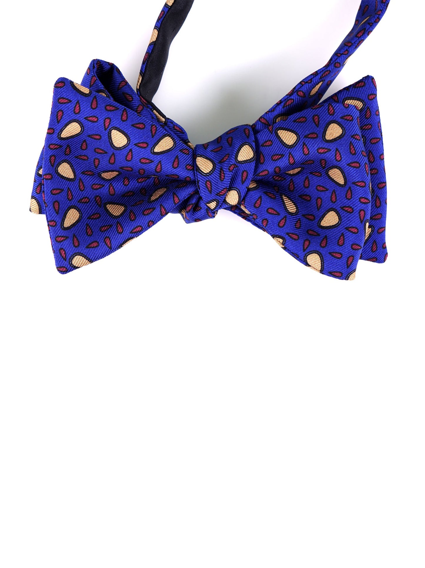 LISETA Electric Blue Printed English Silk Self-tie Bow Tie