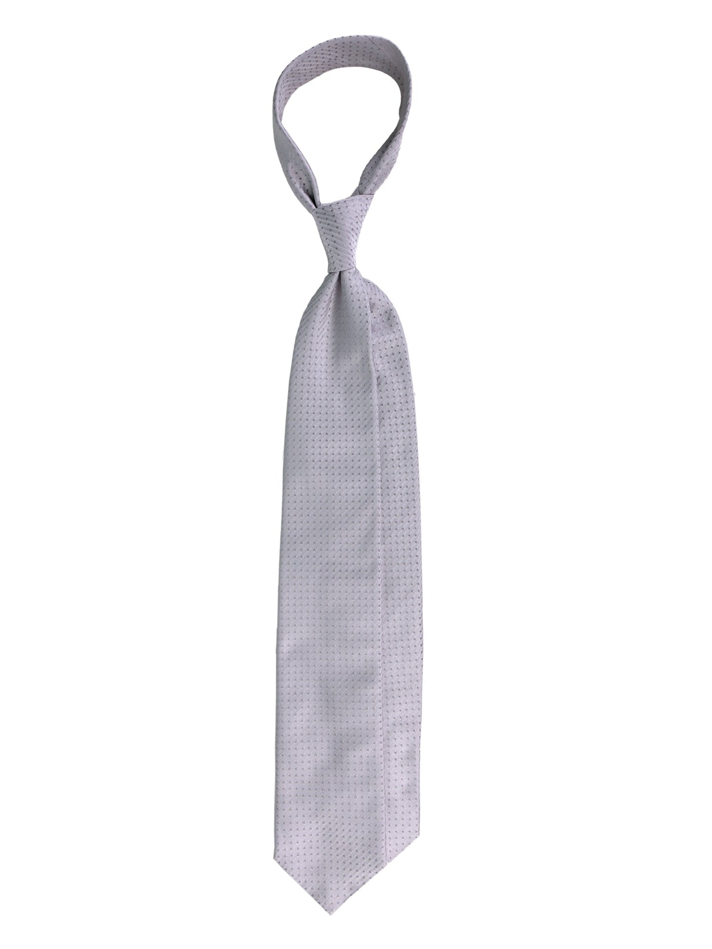 3 Fold light gray LUCE woven silk tie