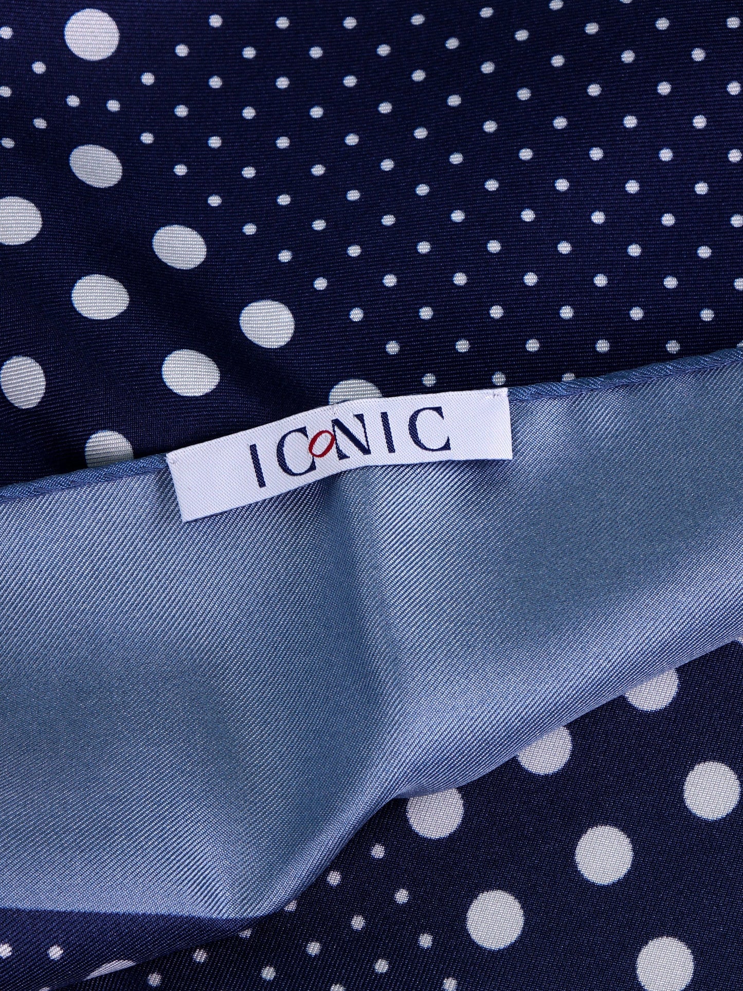 MULTIBALL blue printed silk foulard