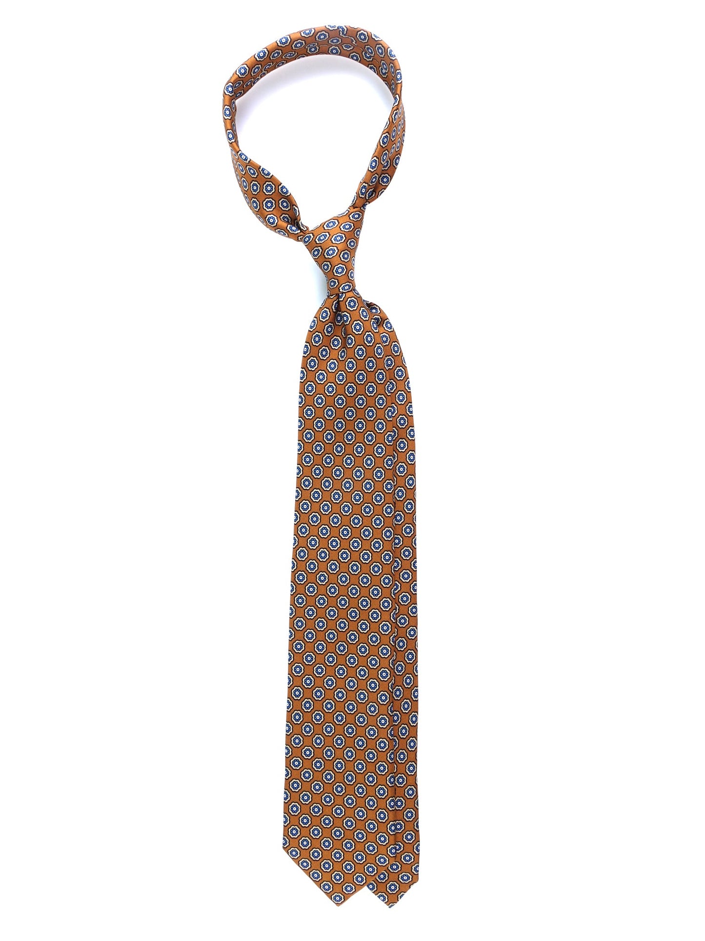 MURDOCK 3-fold tie in camel printed silk