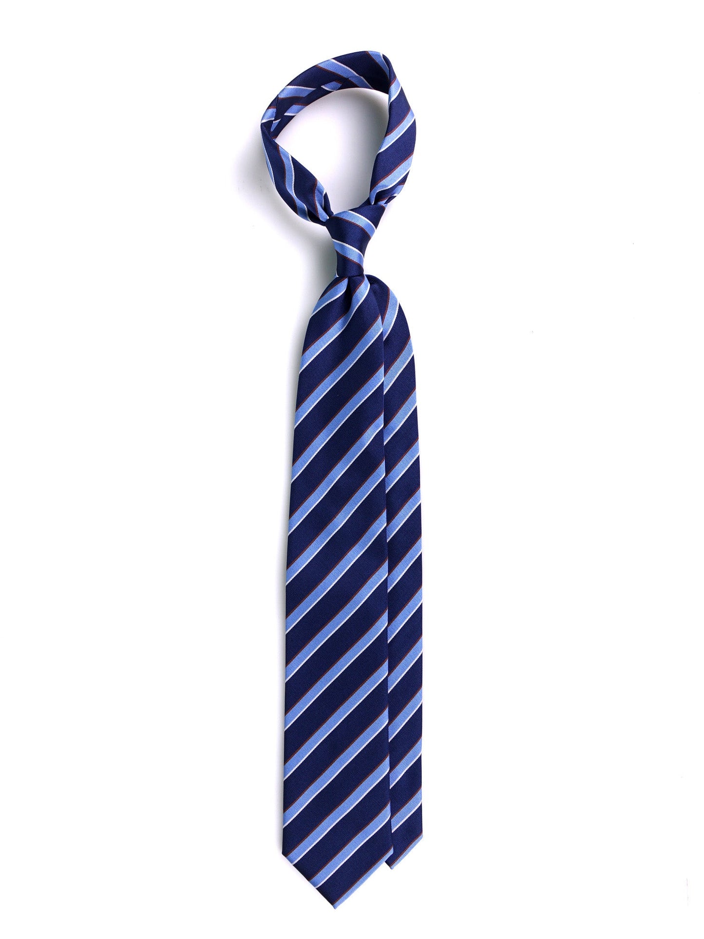 OLTREMARE 3 fold blue jacquard silk tie