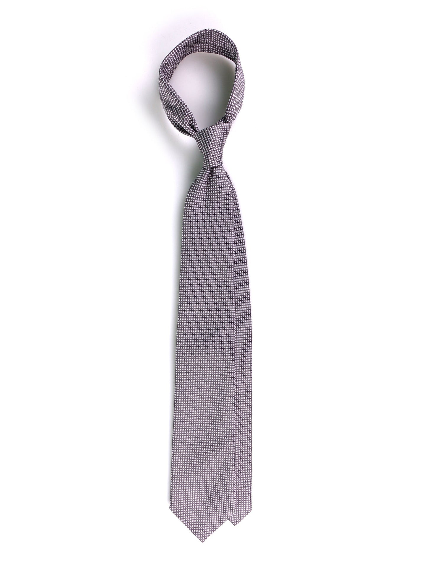 3 Fold Shadow Grey Woven Silk Tie