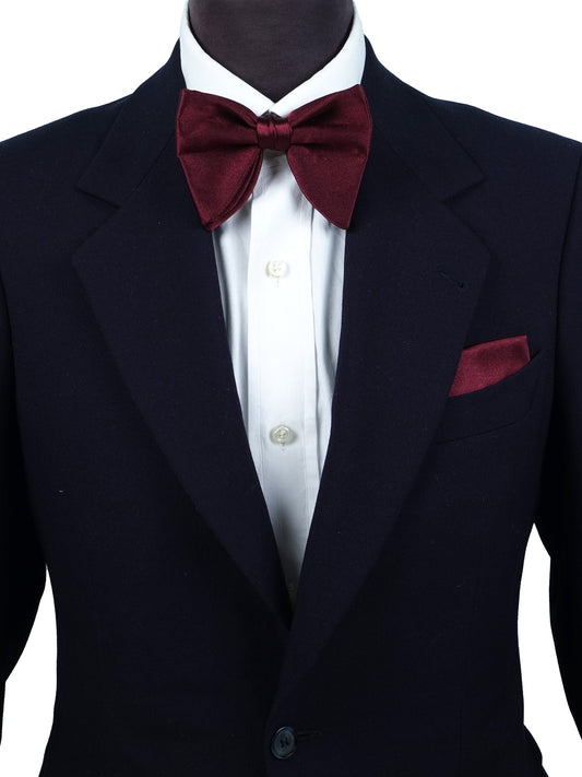 Bordeaux Bow Tie DROP pre-Tied in Satin Silk