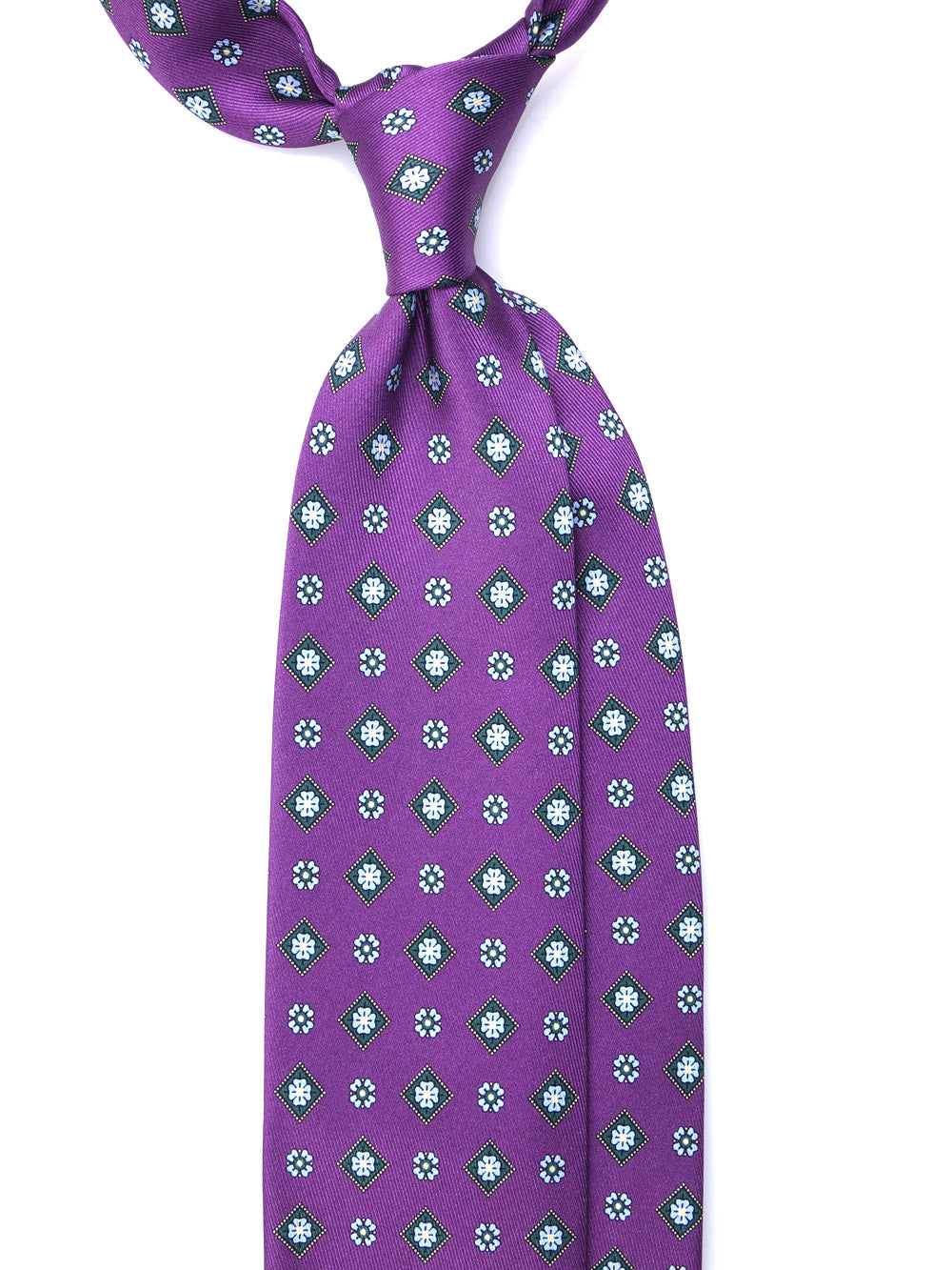PERUGIA 3-fold tie in luxury printed purple silk