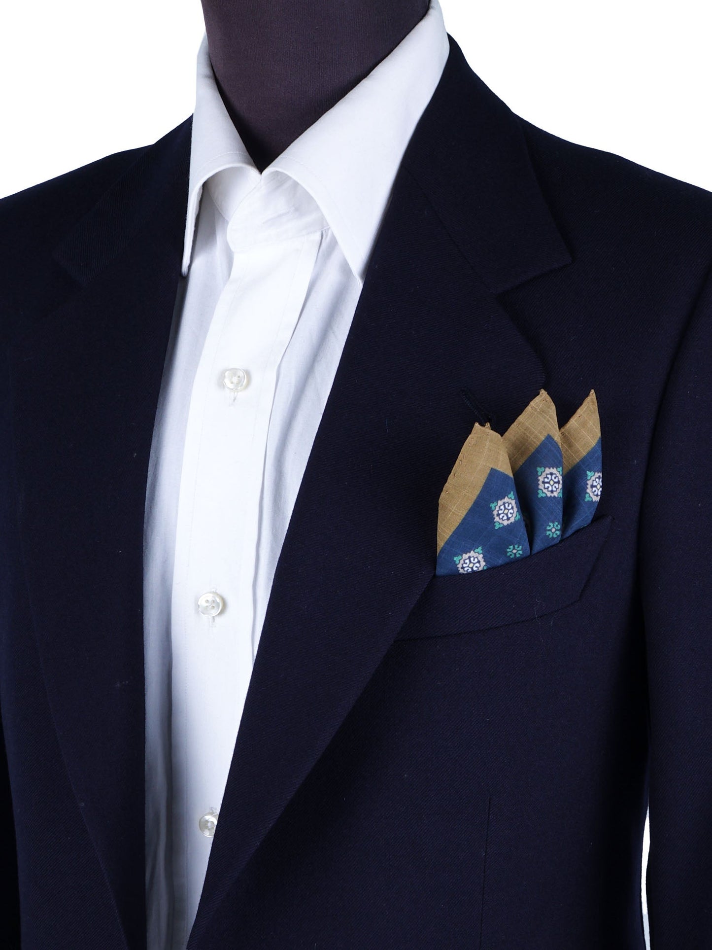 Blue/Brown Cotton Pocket Square KRISTY