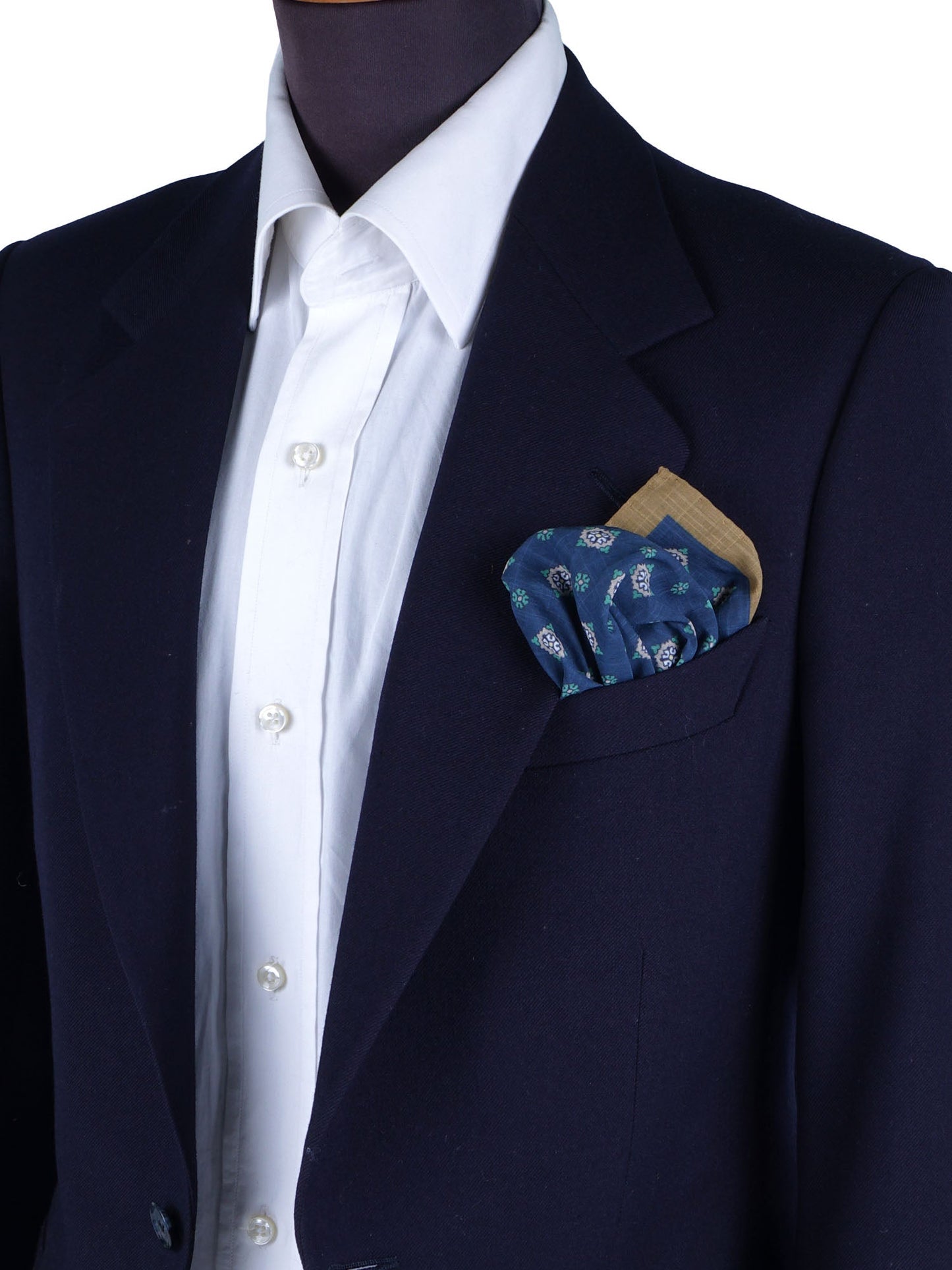 Blue/Brown Cotton Pocket Square KRISTY