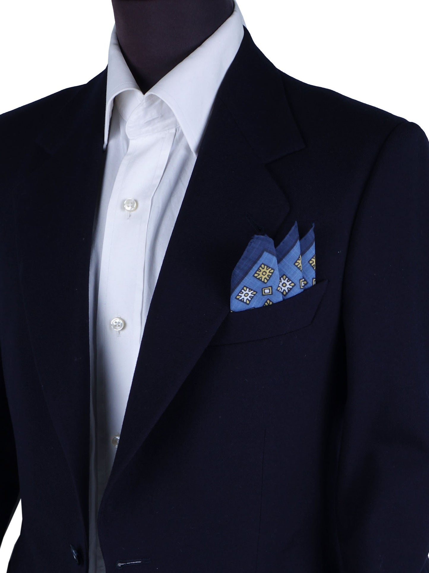 Blue cotton pocket square ANTONI