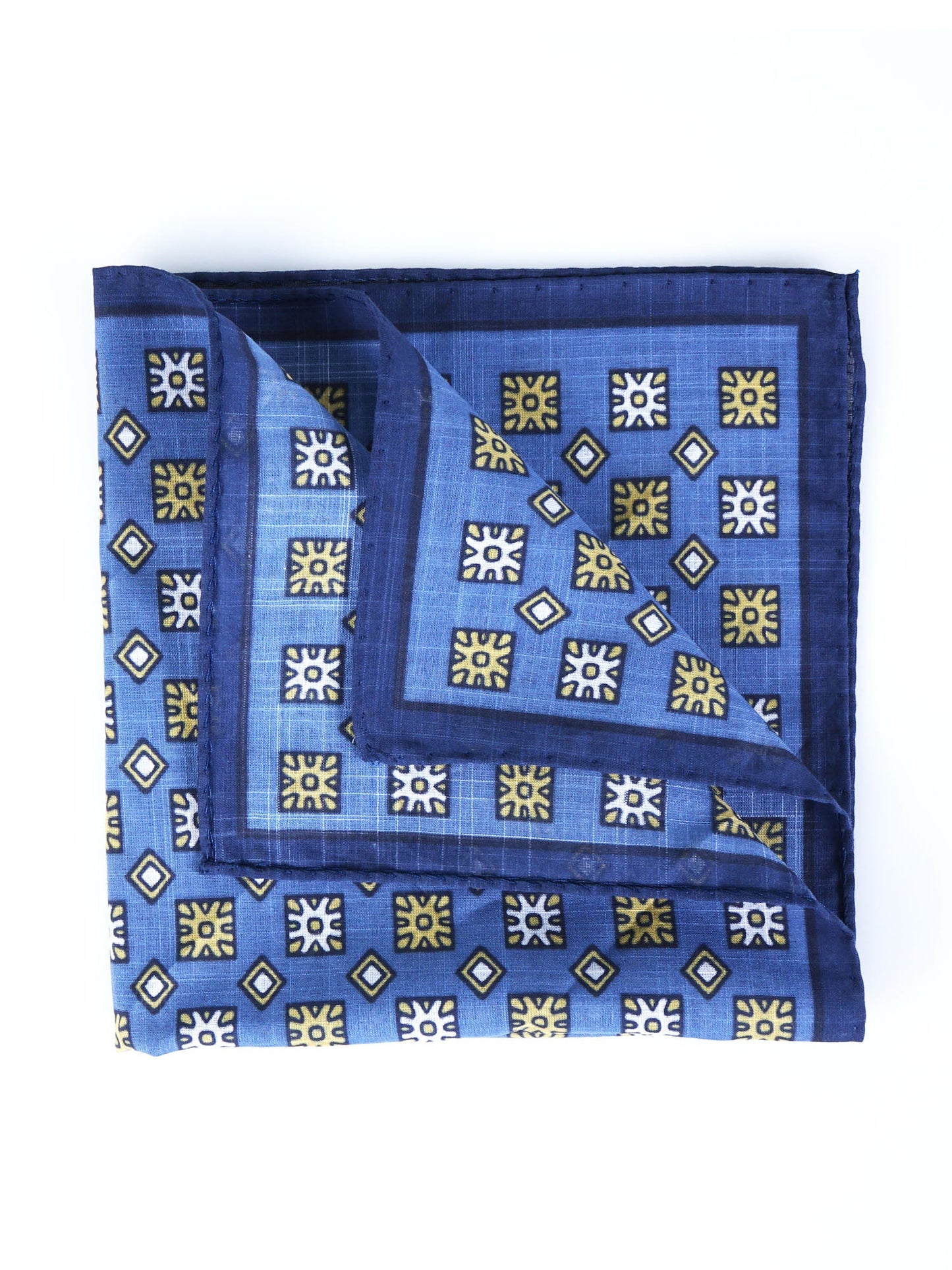 Blue cotton pocket square ANTONI
