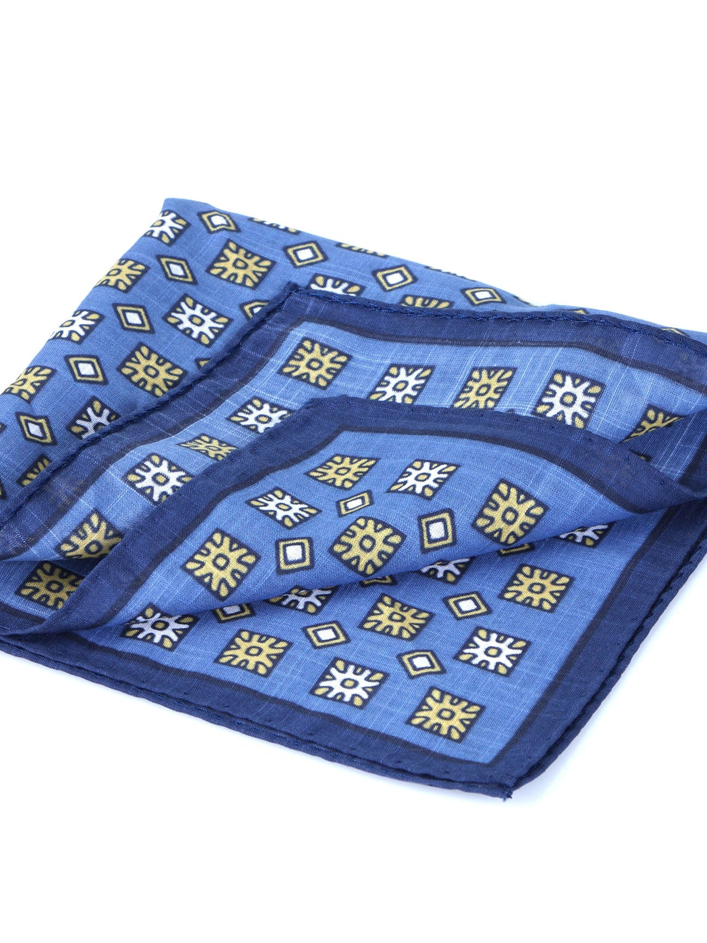 Blue cotton pocket square ANTONI