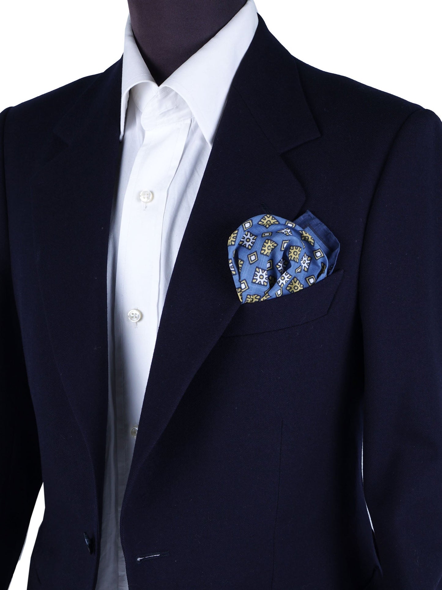 Blue cotton pocket square ANTONI