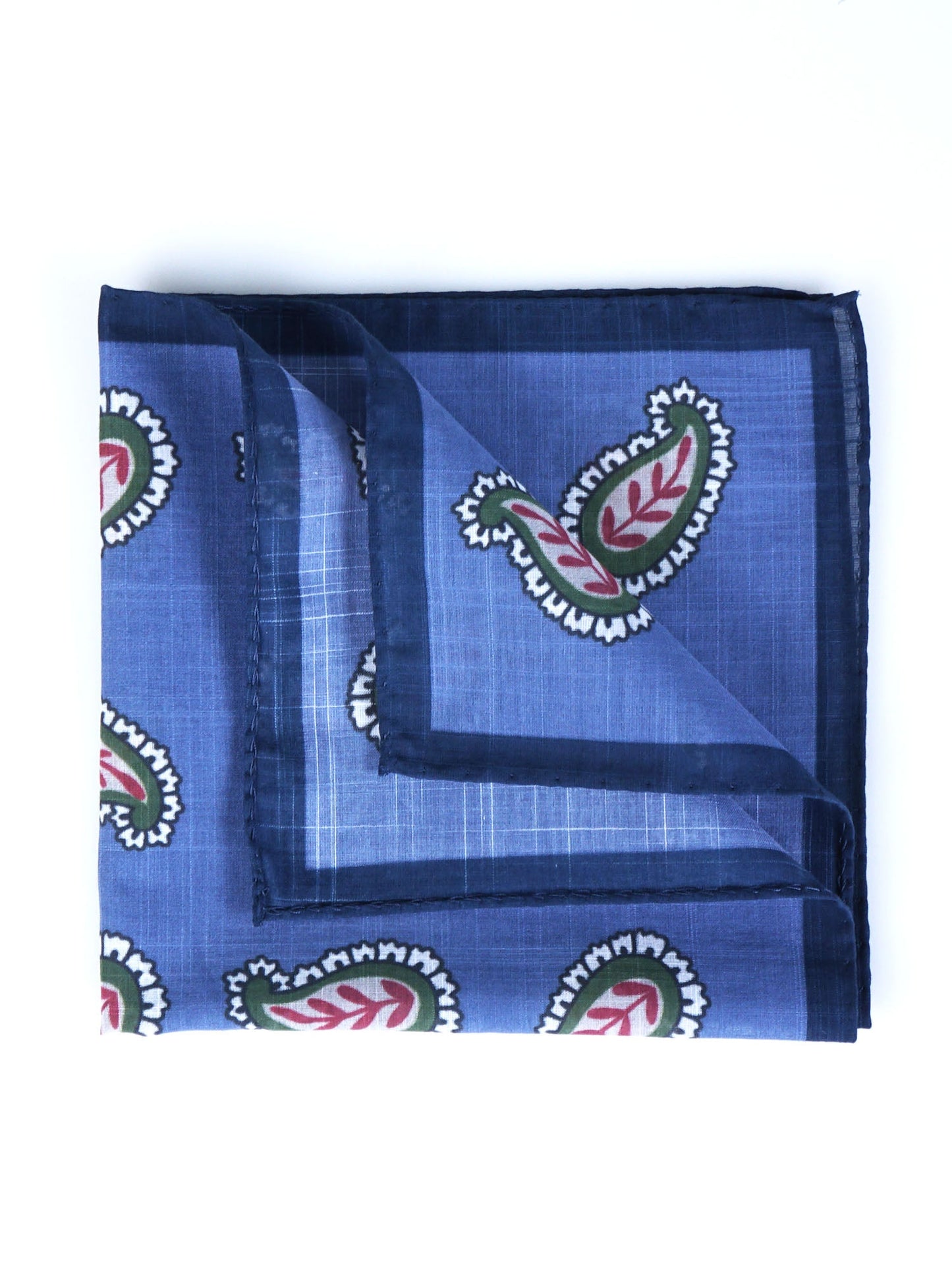 Blue cotton pocket square MESSY