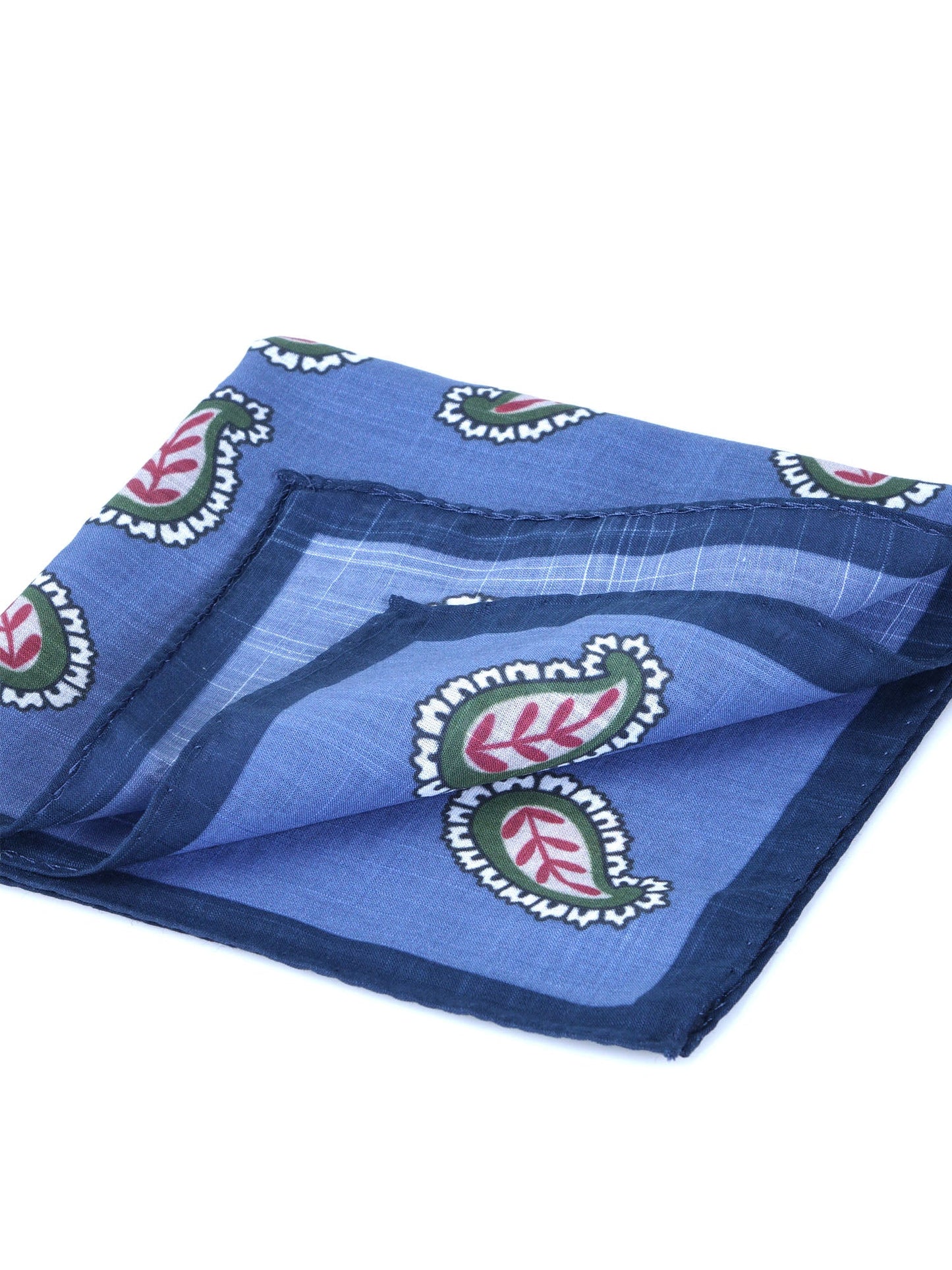 Blue cotton pocket square MESSY