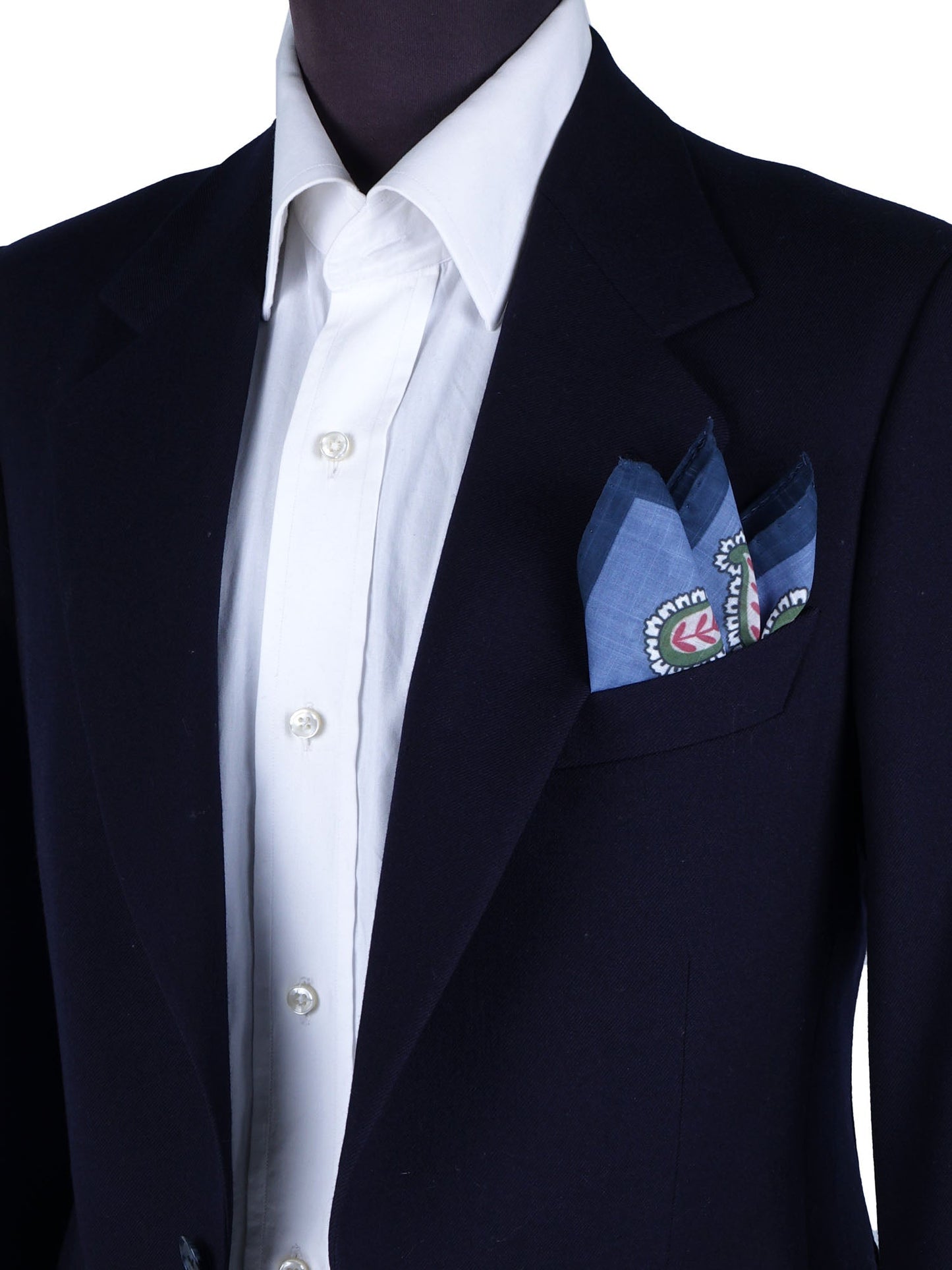 Blue cotton pocket square MESSY