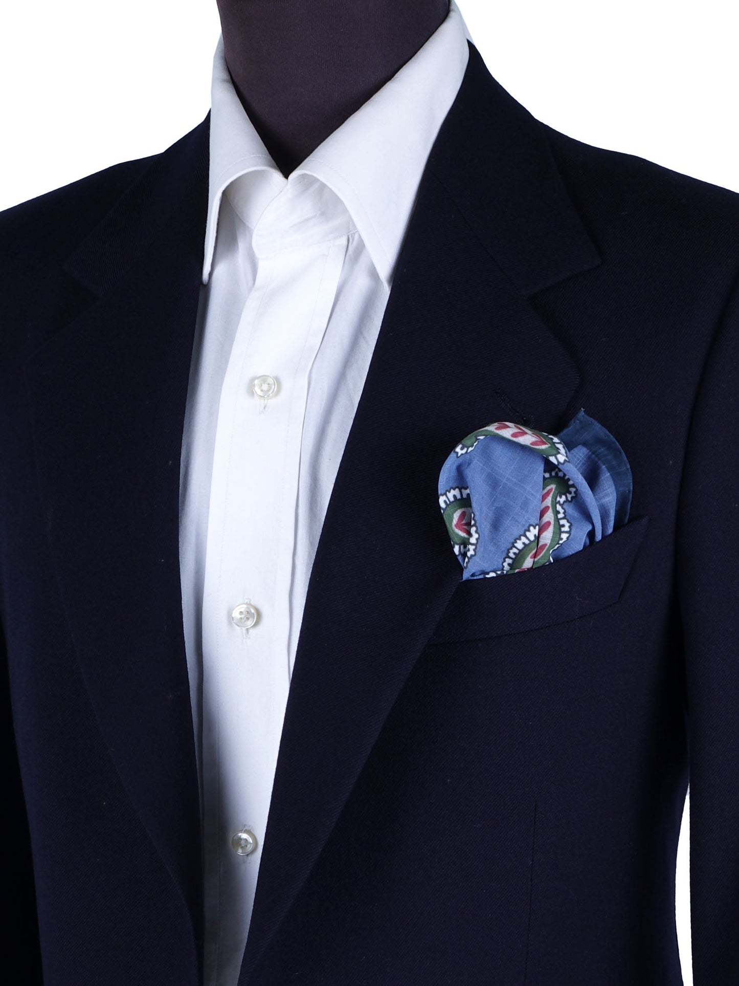 Blue cotton pocket square MESSY