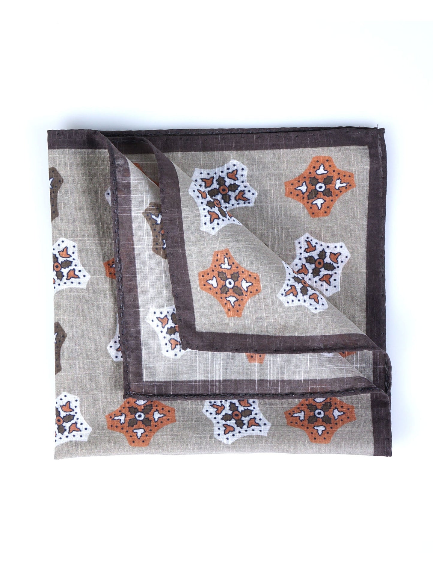 Beige Cotton Pocket Square GIANGY