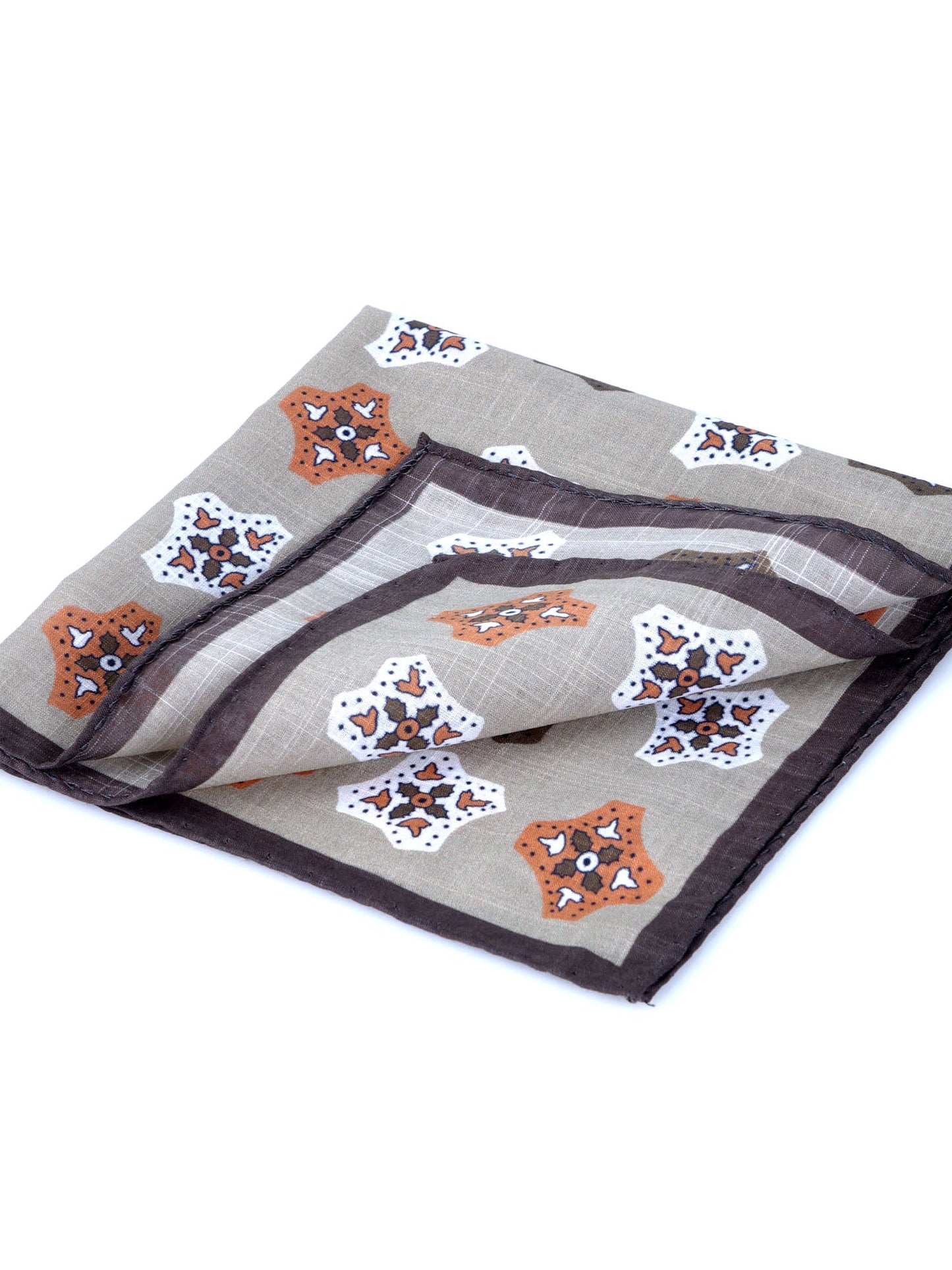 Beige Cotton Pocket Square GIANGY