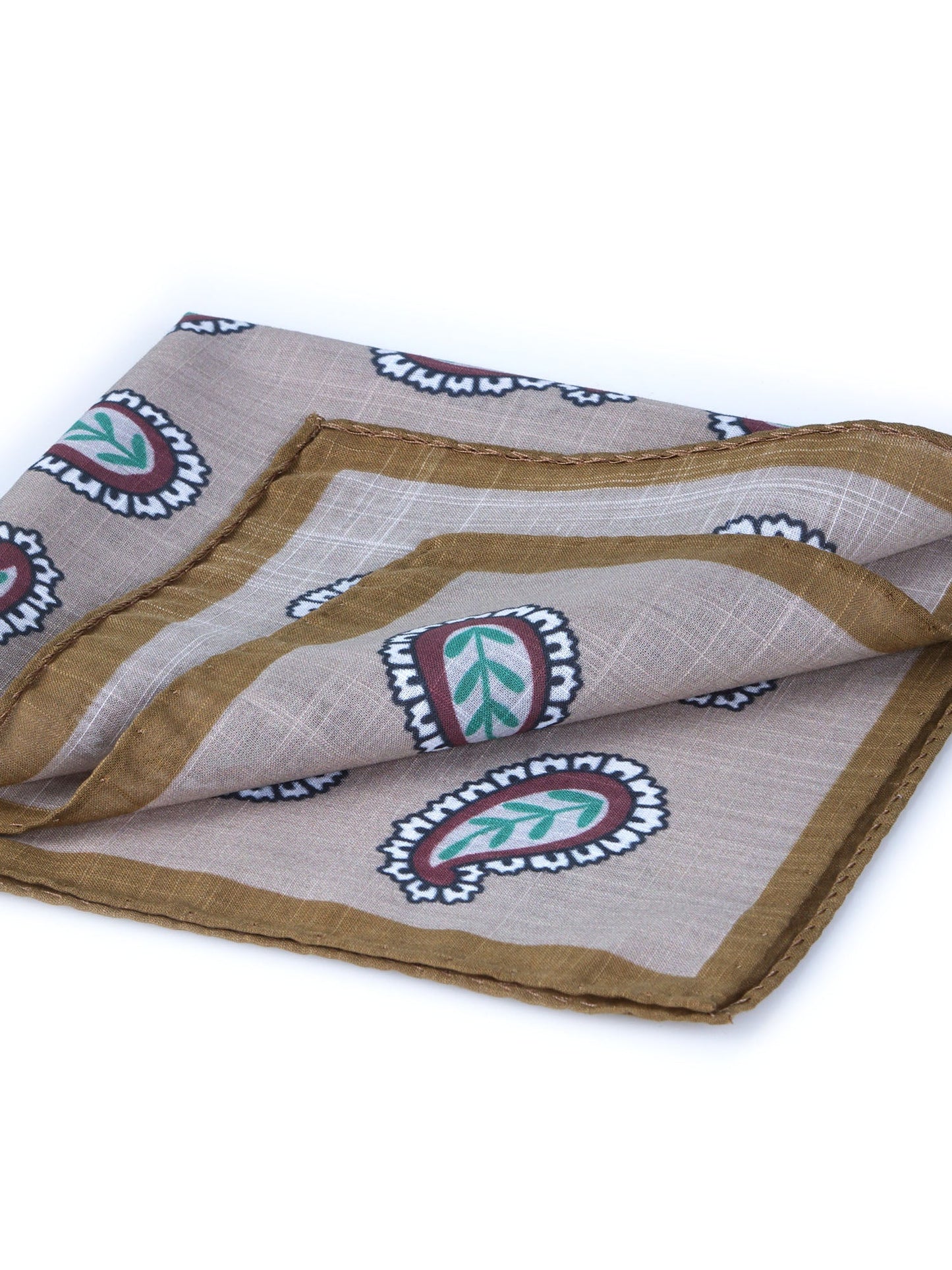 Beige Cotton Pocket Square MESSY