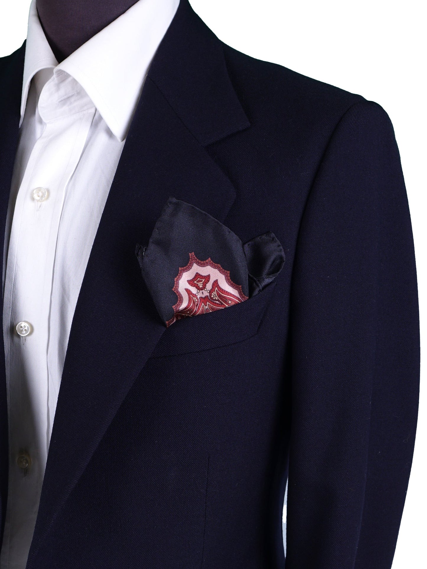Black Pocket Square in Pure Printed Silk ROMILDO