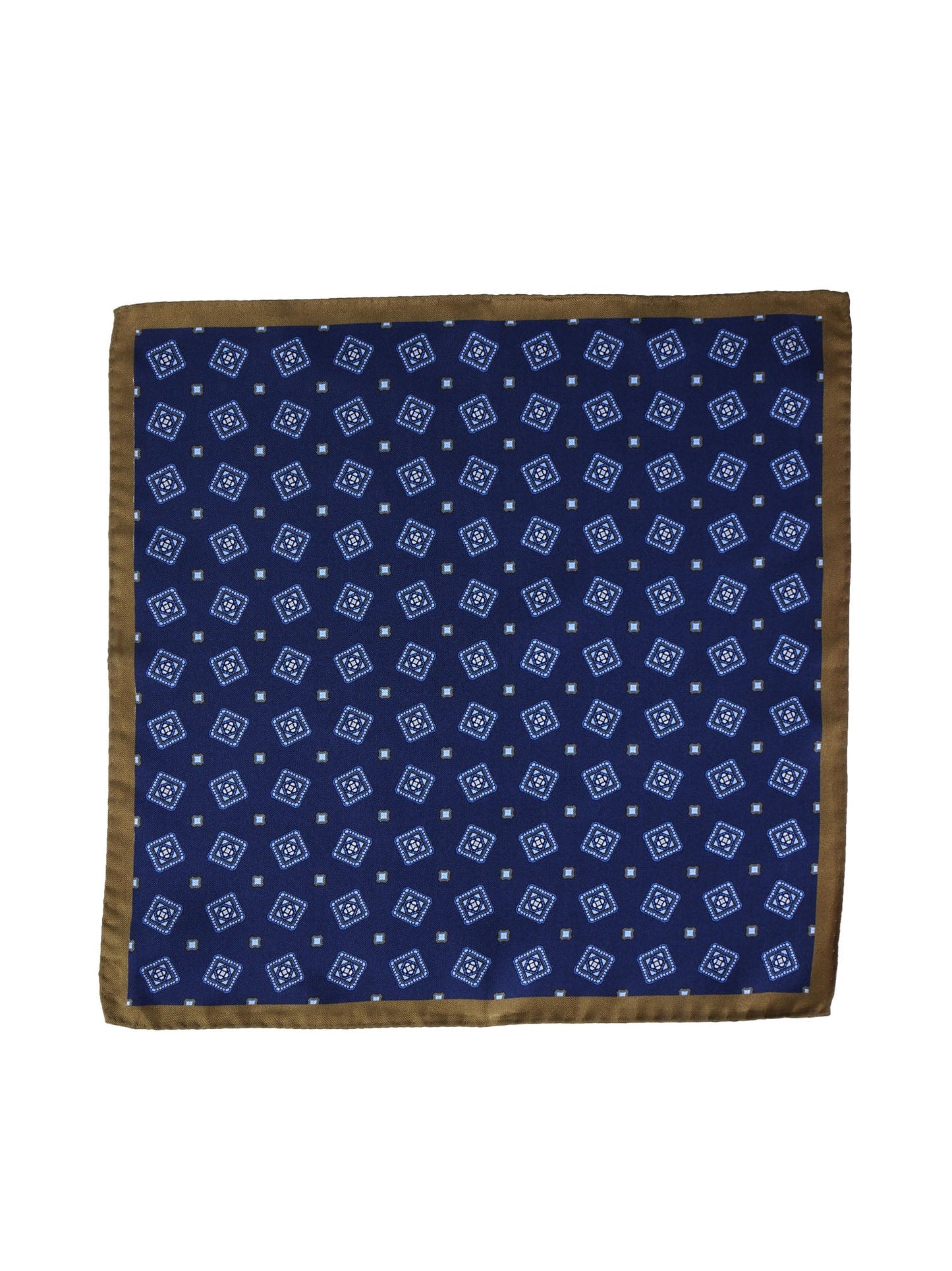 Blue Printed Silk Pocket Square ELIA