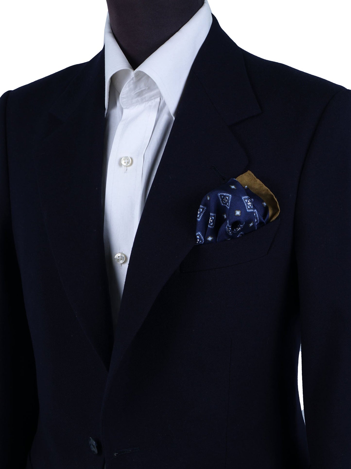 Blue Printed Silk Pocket Square ELIA