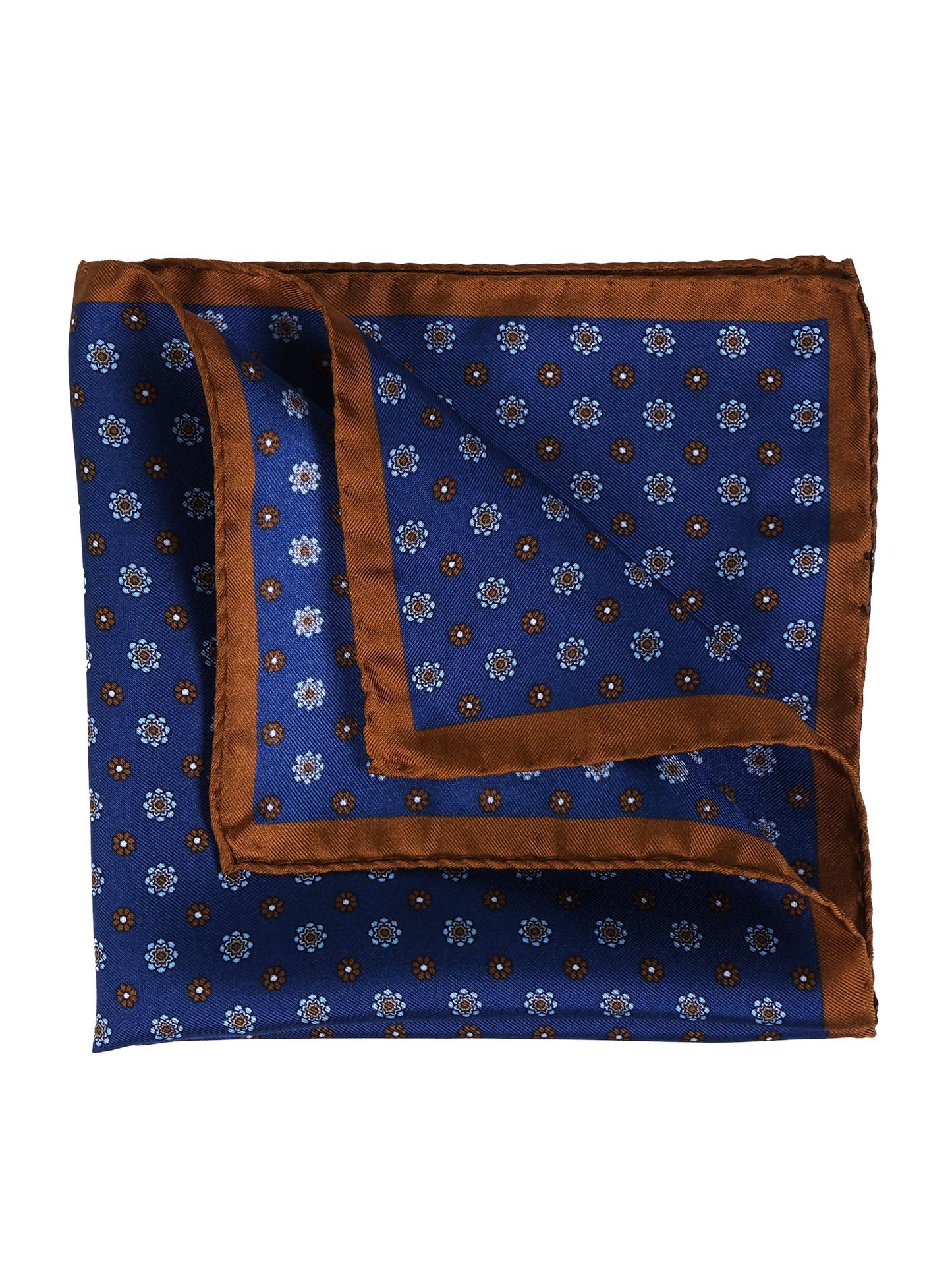 Blue silk pocket square DIEGO