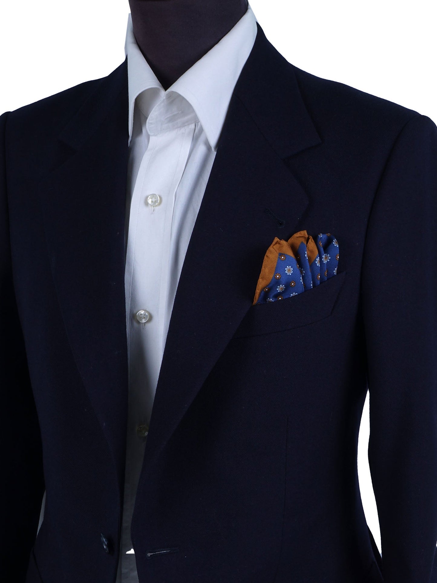 Blue silk pocket square DIEGO