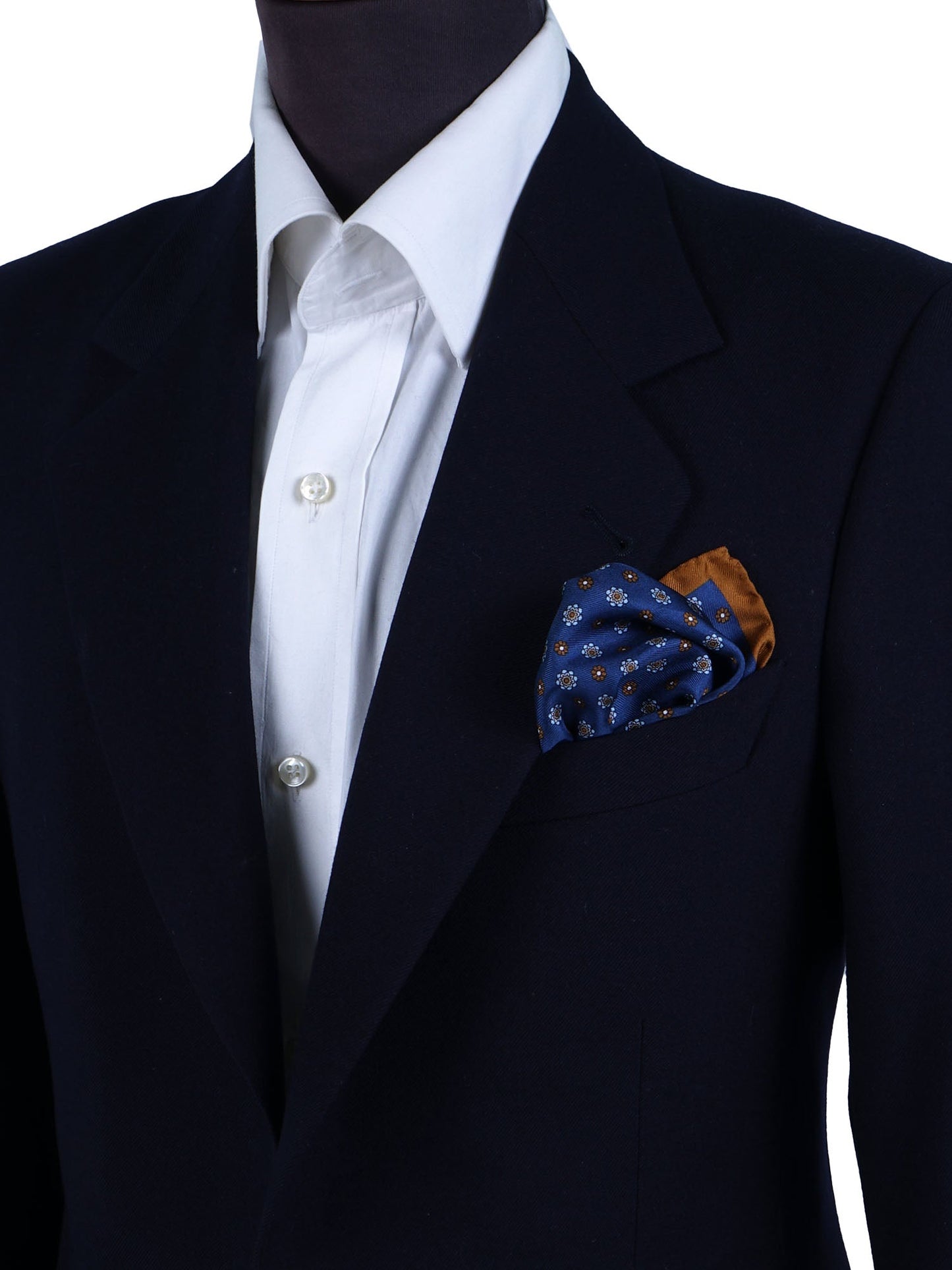 Blue silk pocket square DIEGO