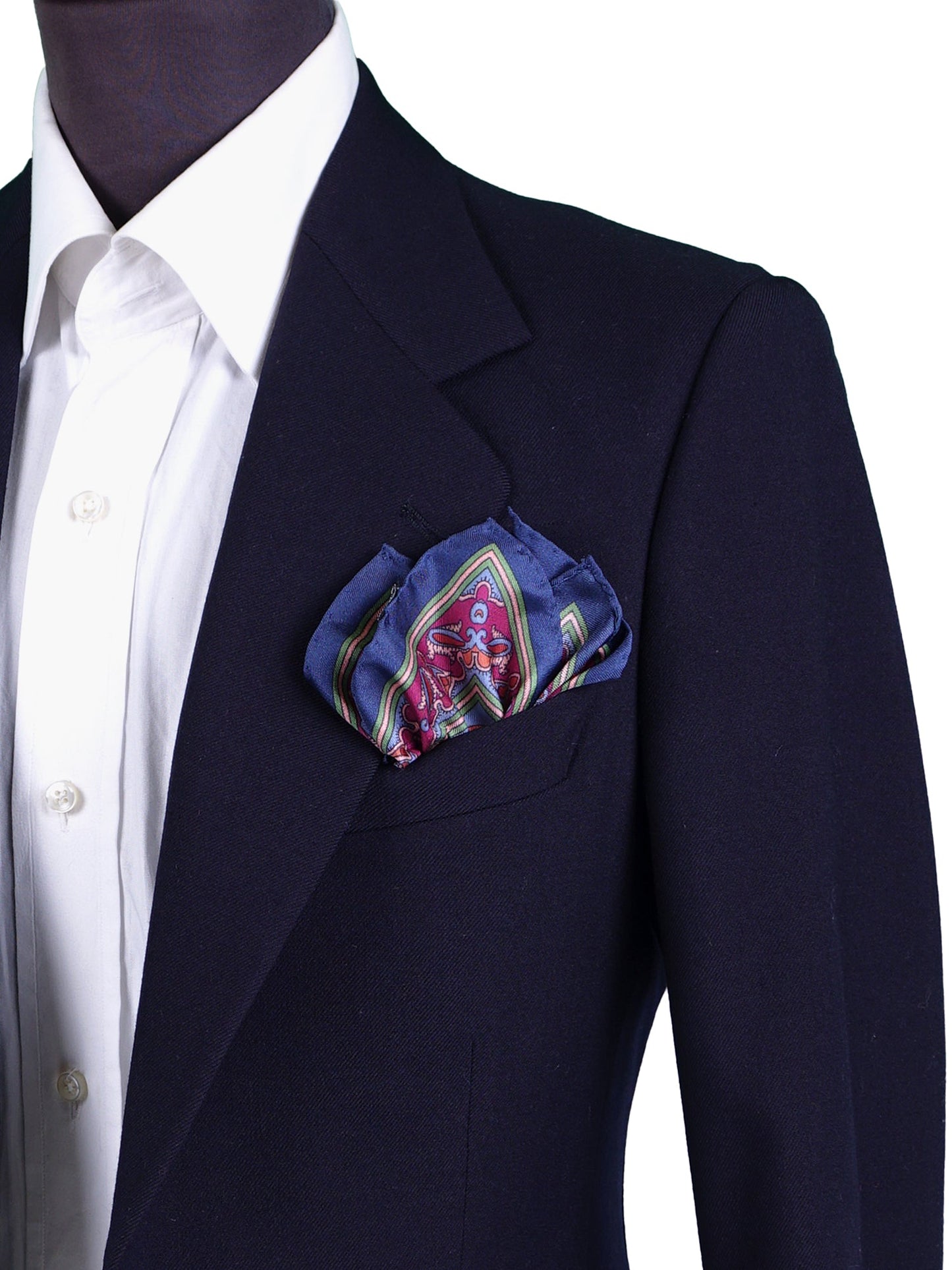 Blue Pocket Square in Pure Printed Silk FABIO