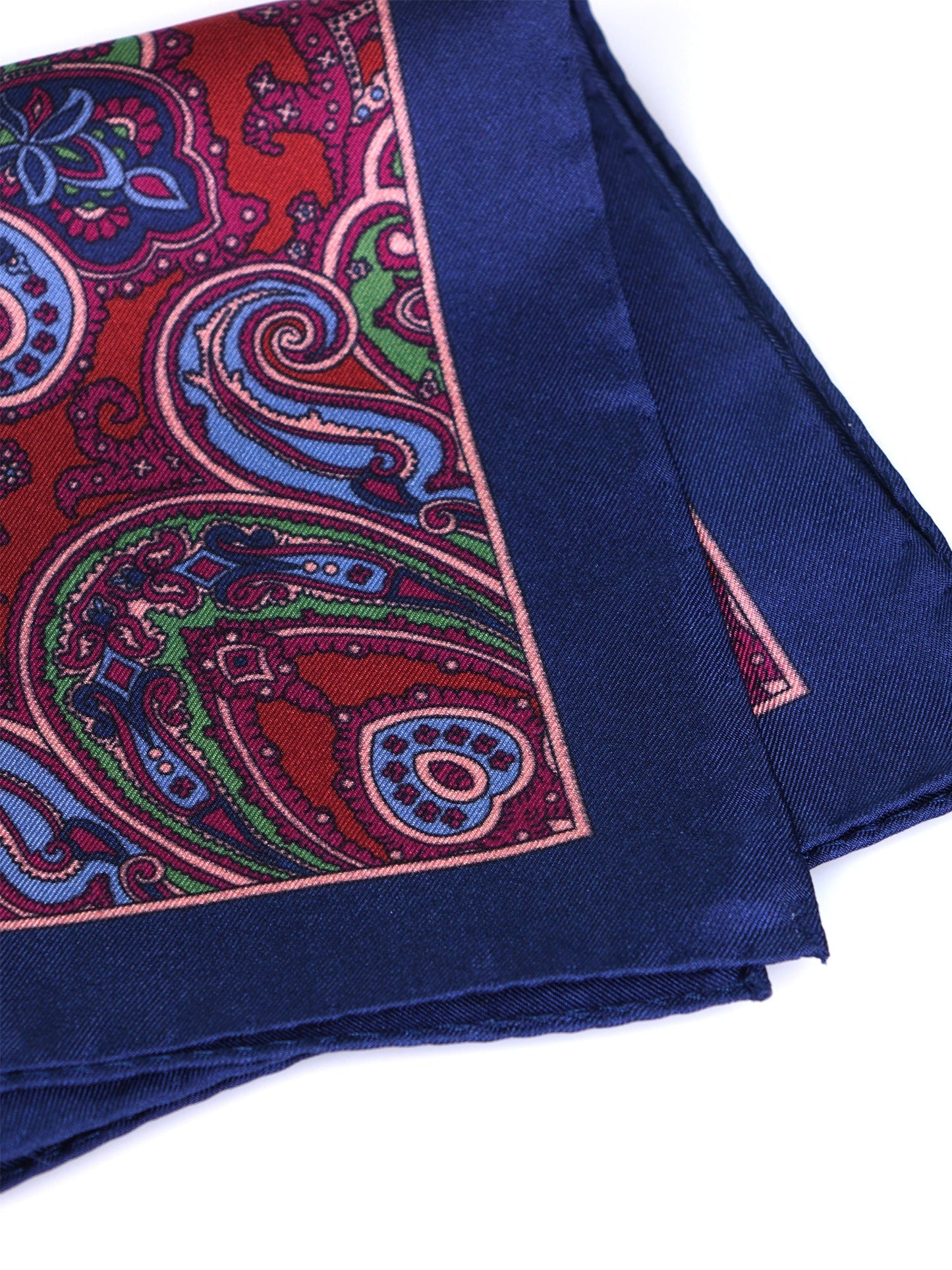 Blue Pocket Square in Pure Printed Silk GERARDO