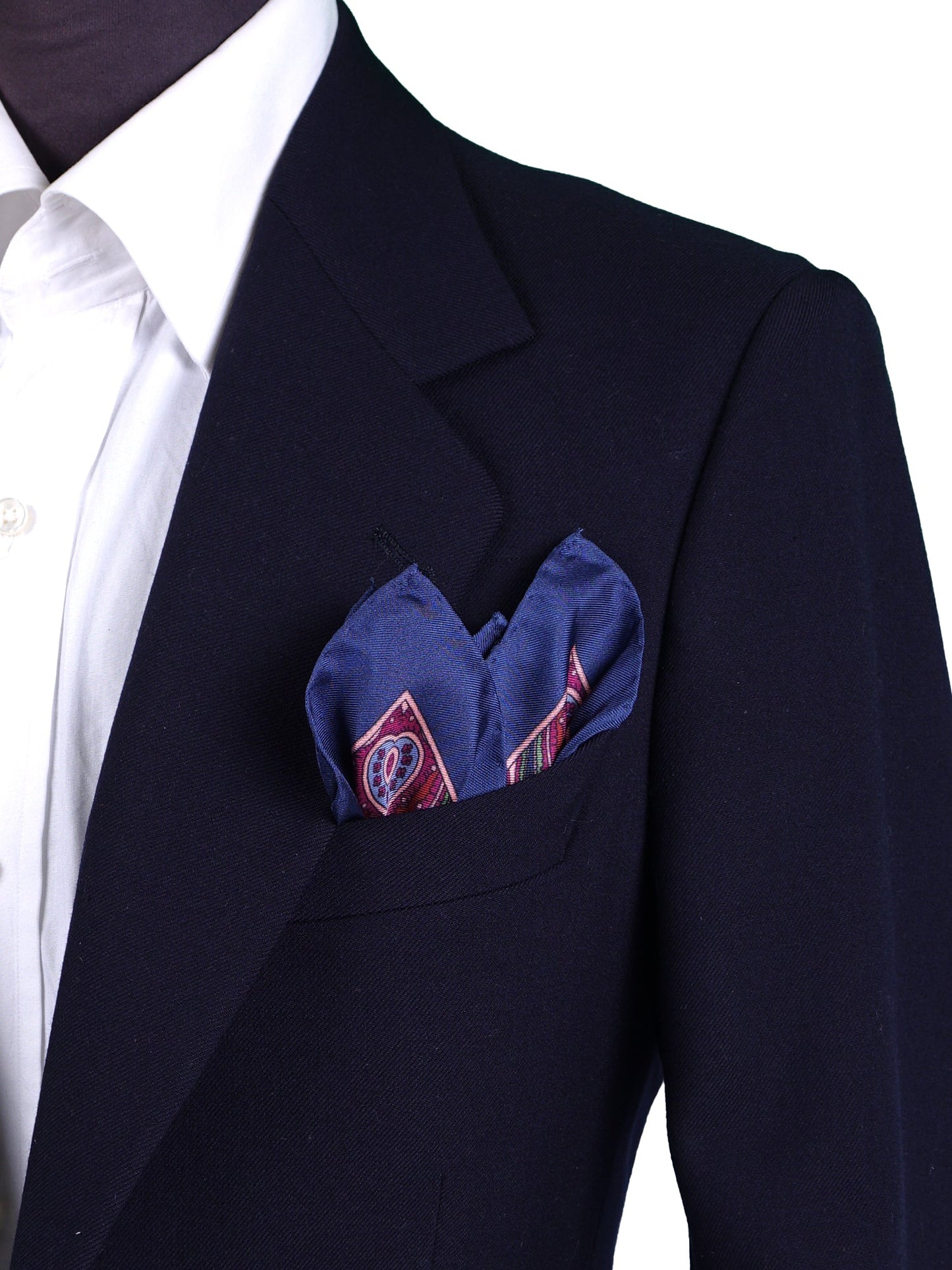 Blue Pocket Square in Pure Printed Silk GERARDO