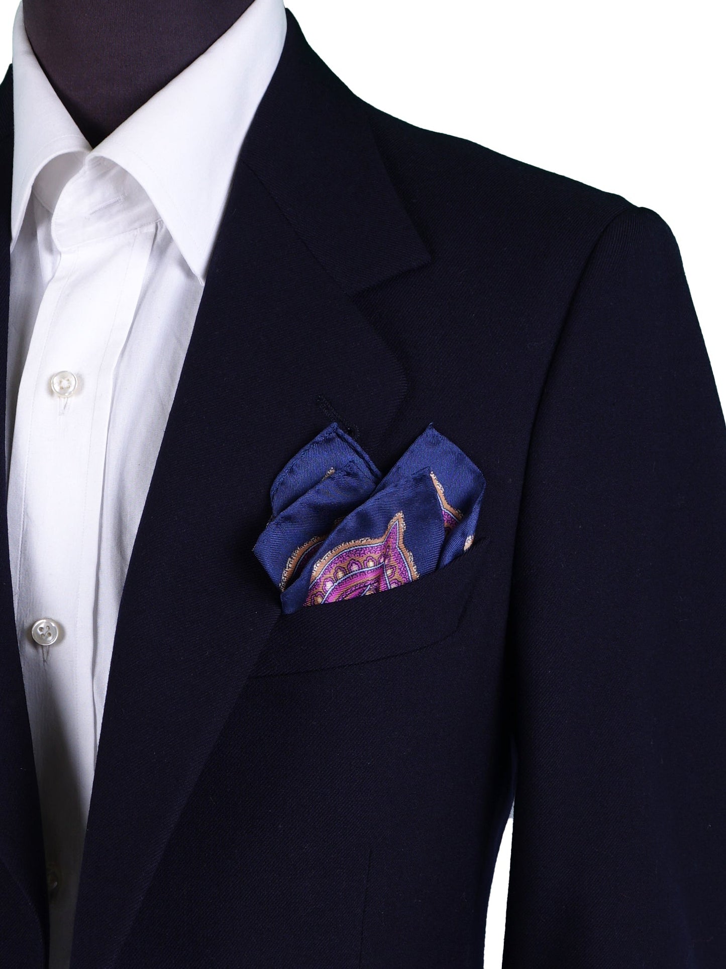 Blue Printed Pure Silk Pocket Square NICOLO'